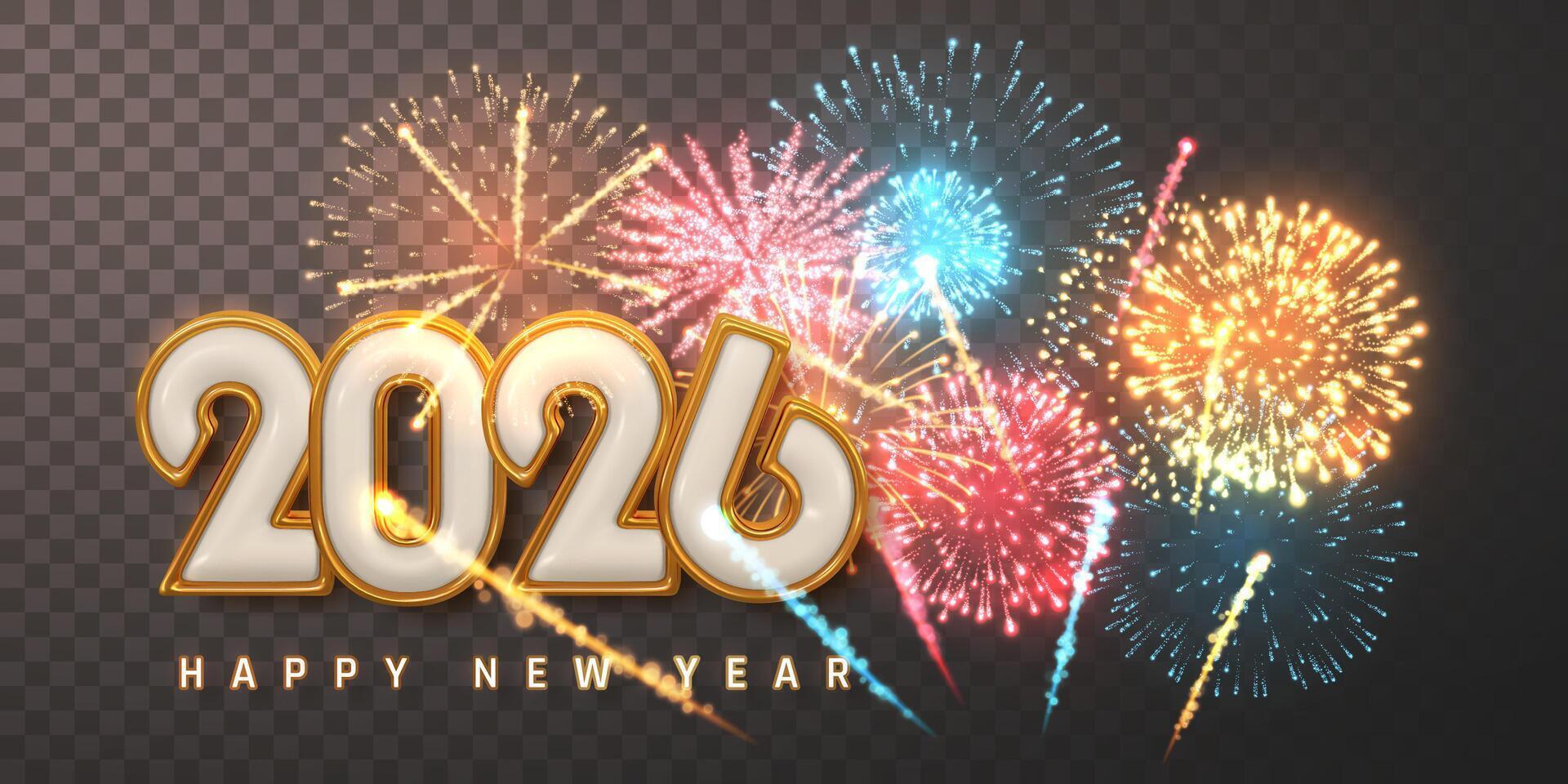 1920x960 Celebrate New Year 2026 with Colorful Fireworks
