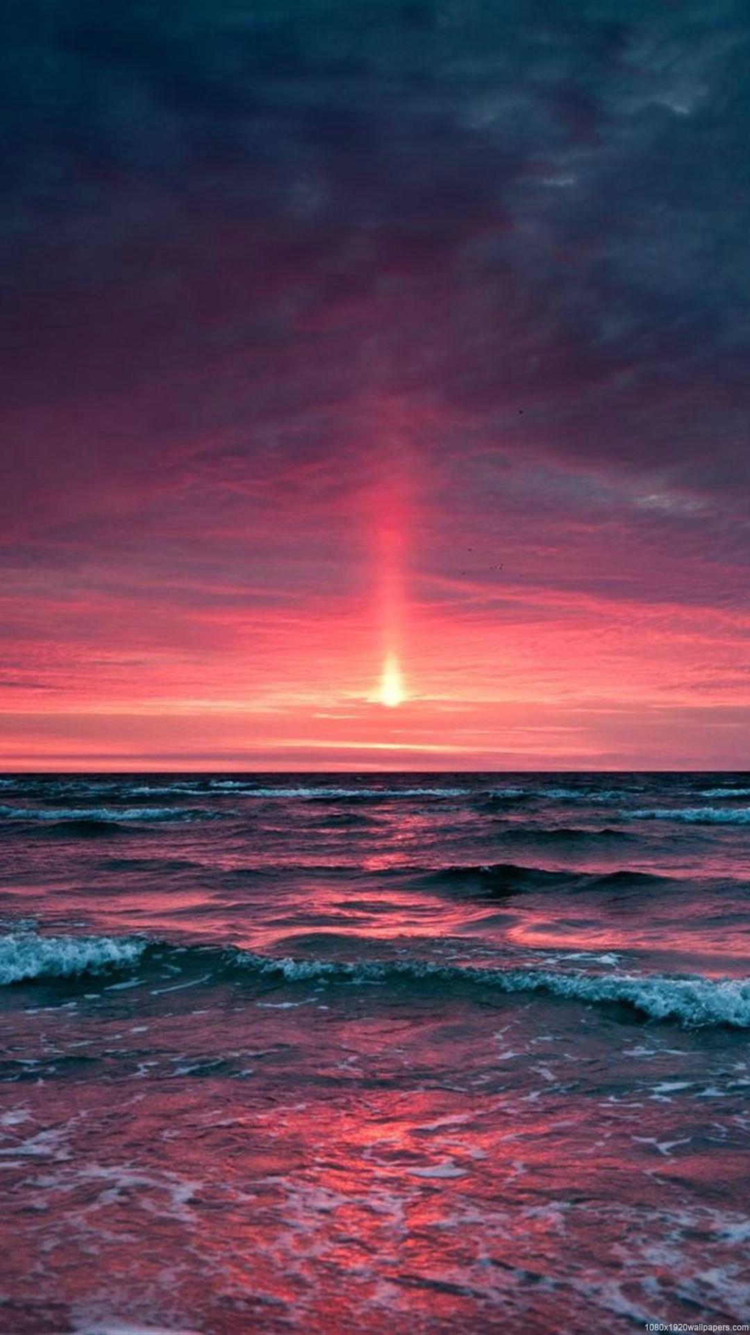 1080x1920 Beach Sunset Nature Wallpaper HD