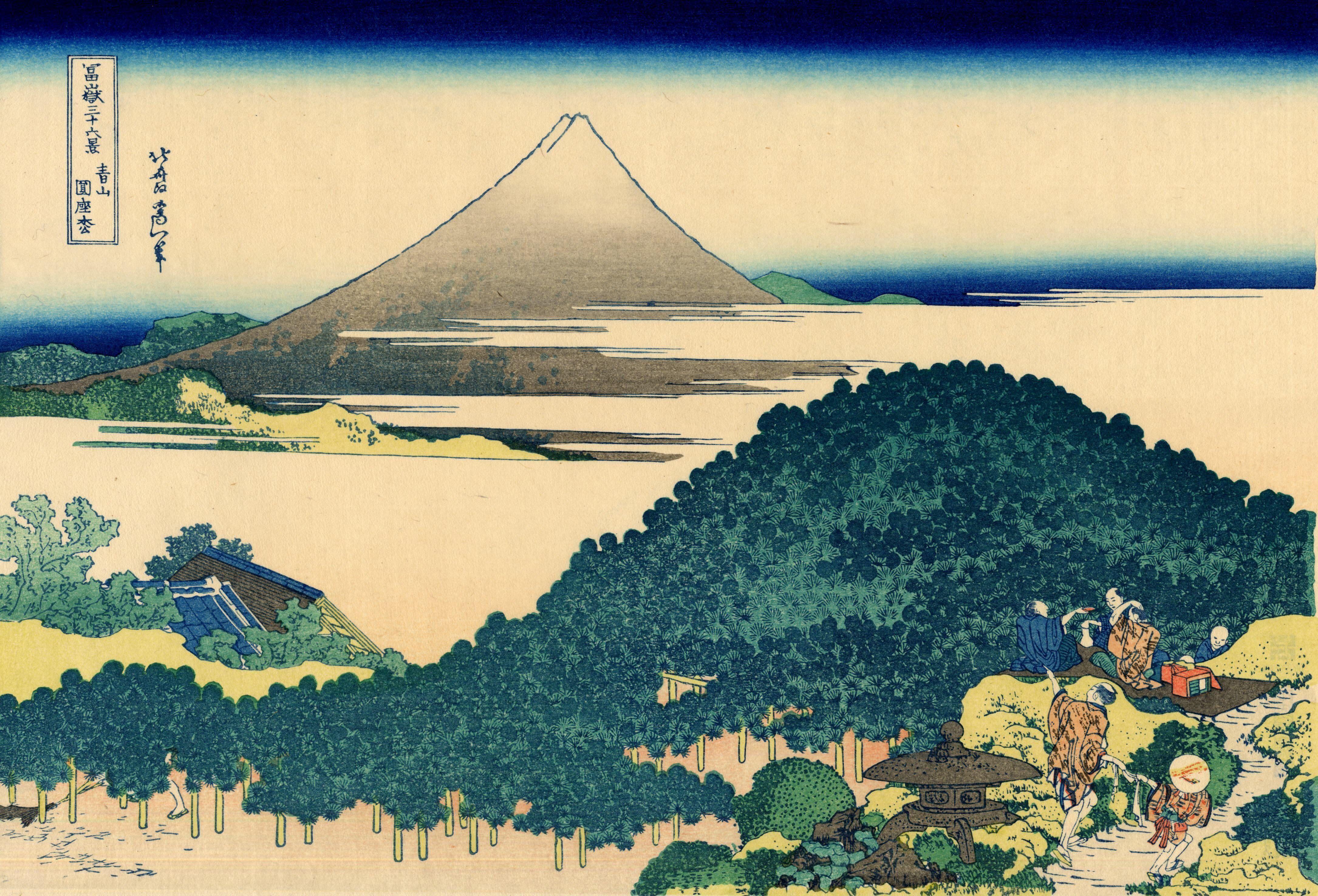 4340x2952 Japanese Mt. Fuji painting, Hokusai, Japan, ink, Mount Fuji HD