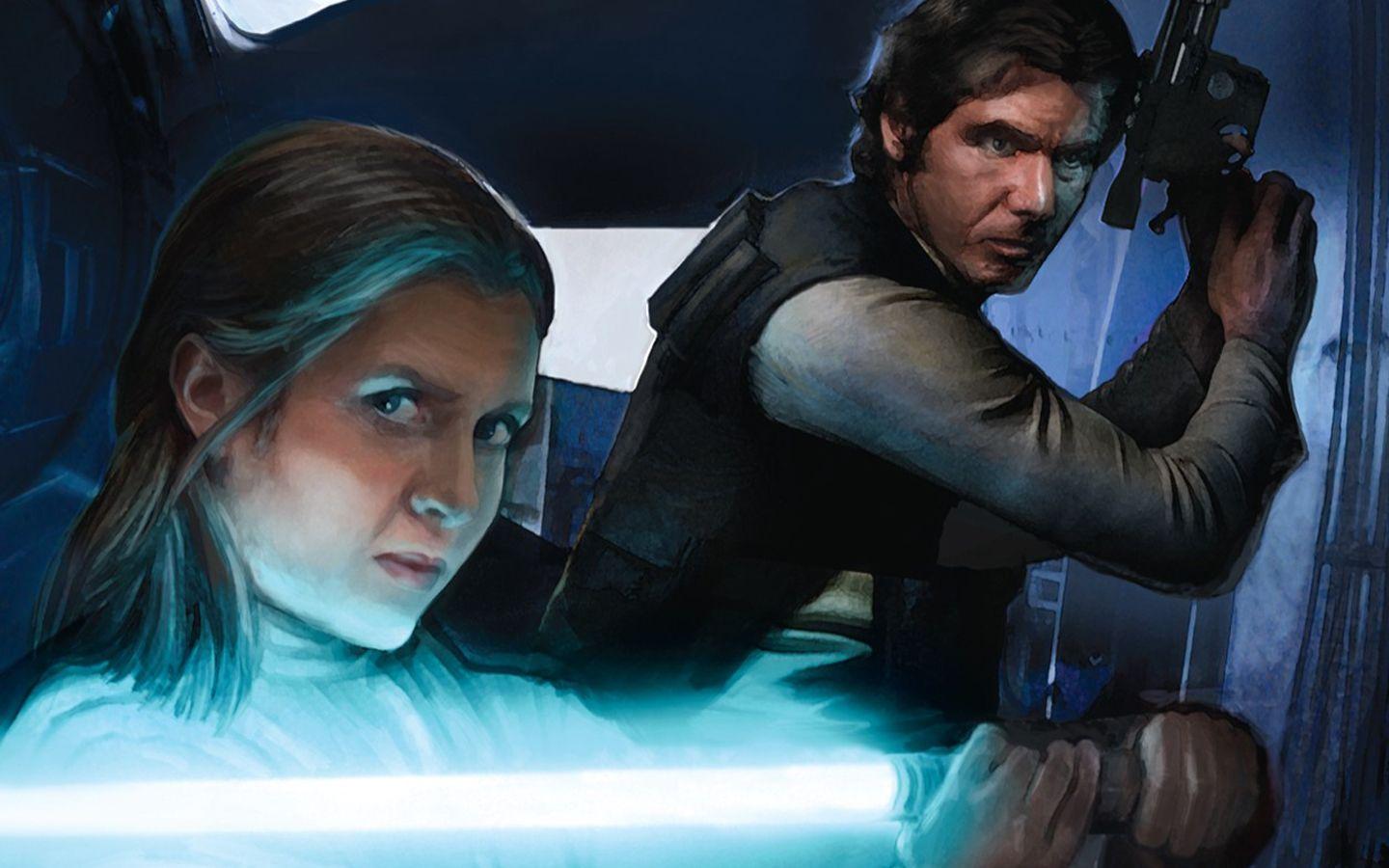 1440x900 Star Wars Han Solo exile Leia Organa artwork wallpaperx900