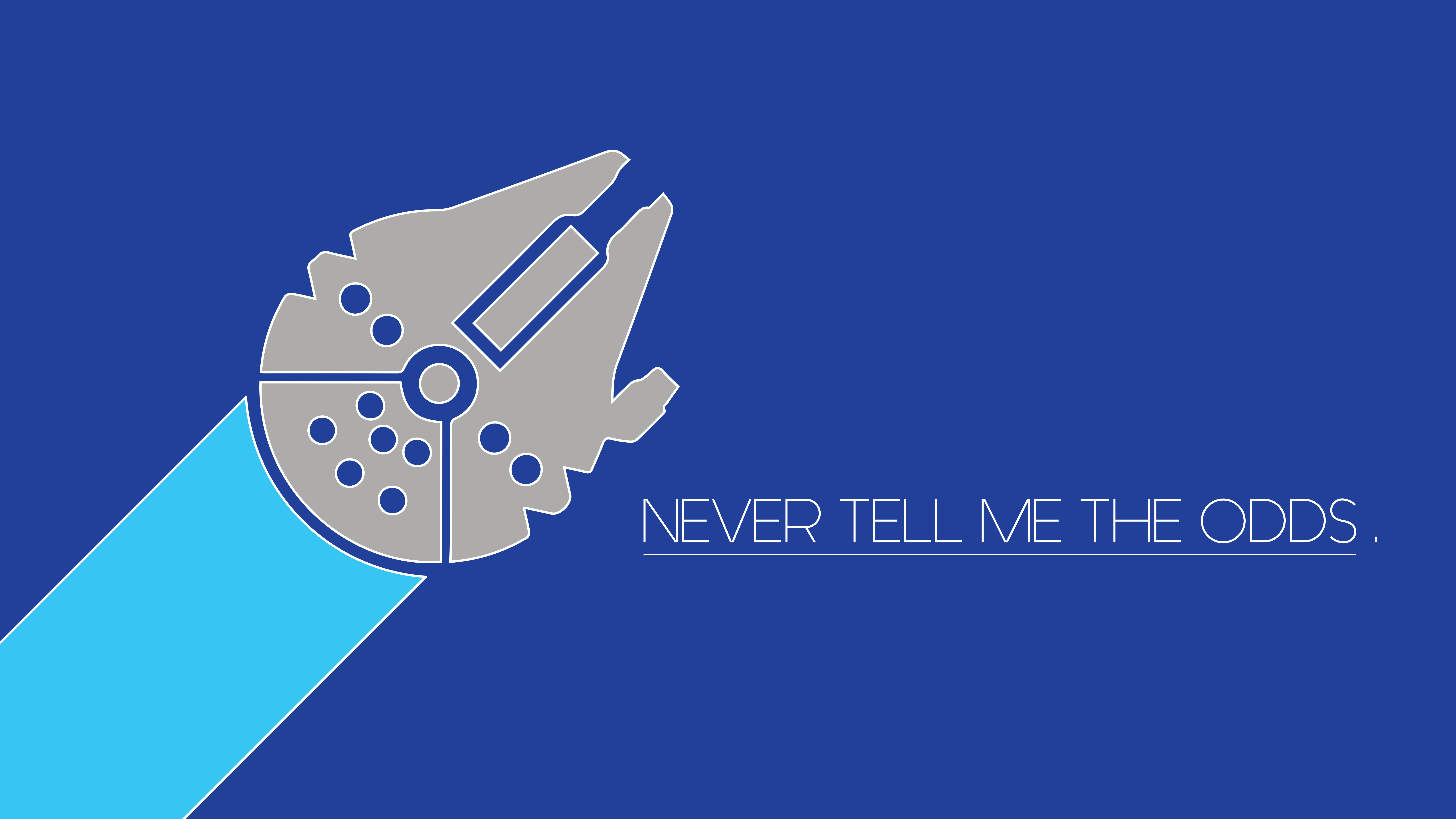 8000x4500 #Millennium Falcon, #quote, #Star Wars, #minimalism, #Han