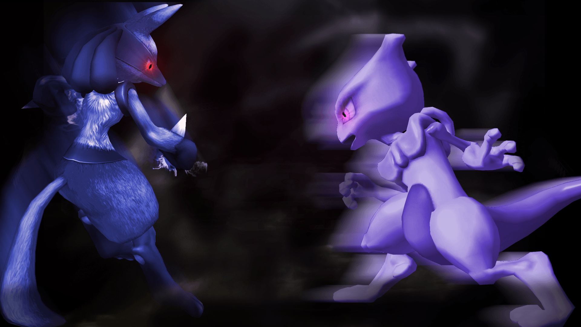 1920x1080 Mewtwo Vs Lucario Wallpaper