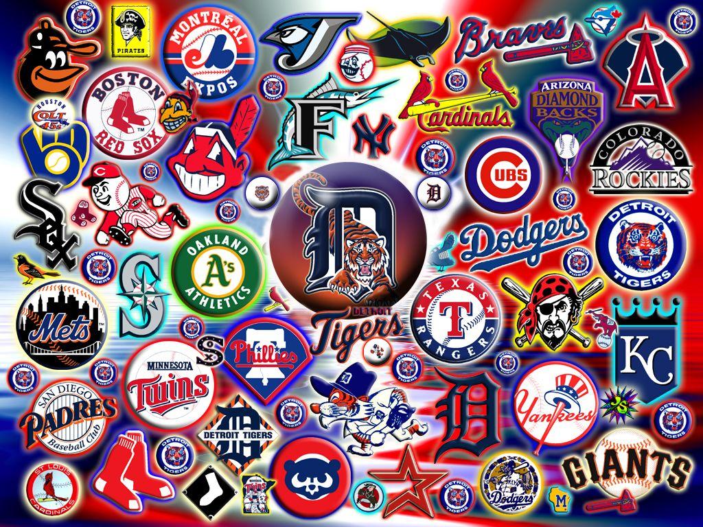 1024x768 MLB Logos Wallpaper