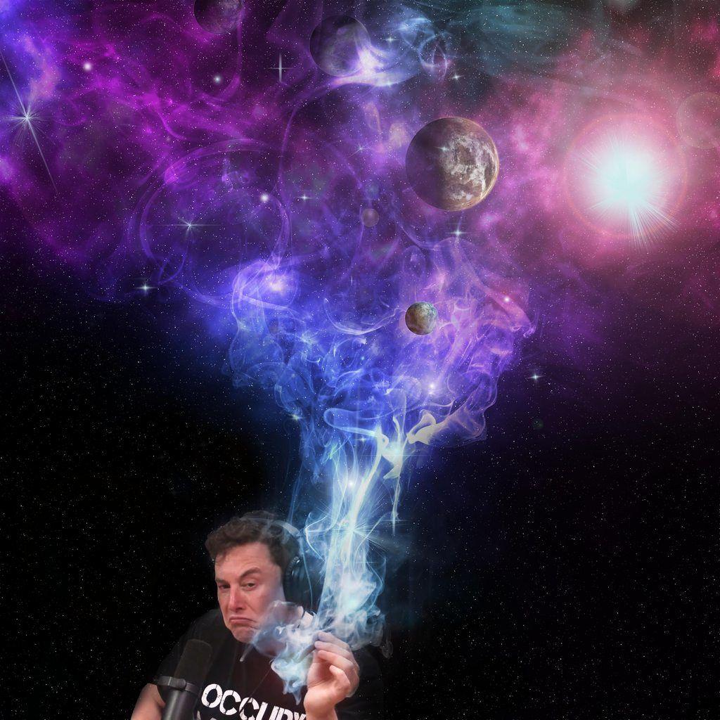 1024x1024 Elon Musk Smoking Wallpaper HD (5000x5000px)