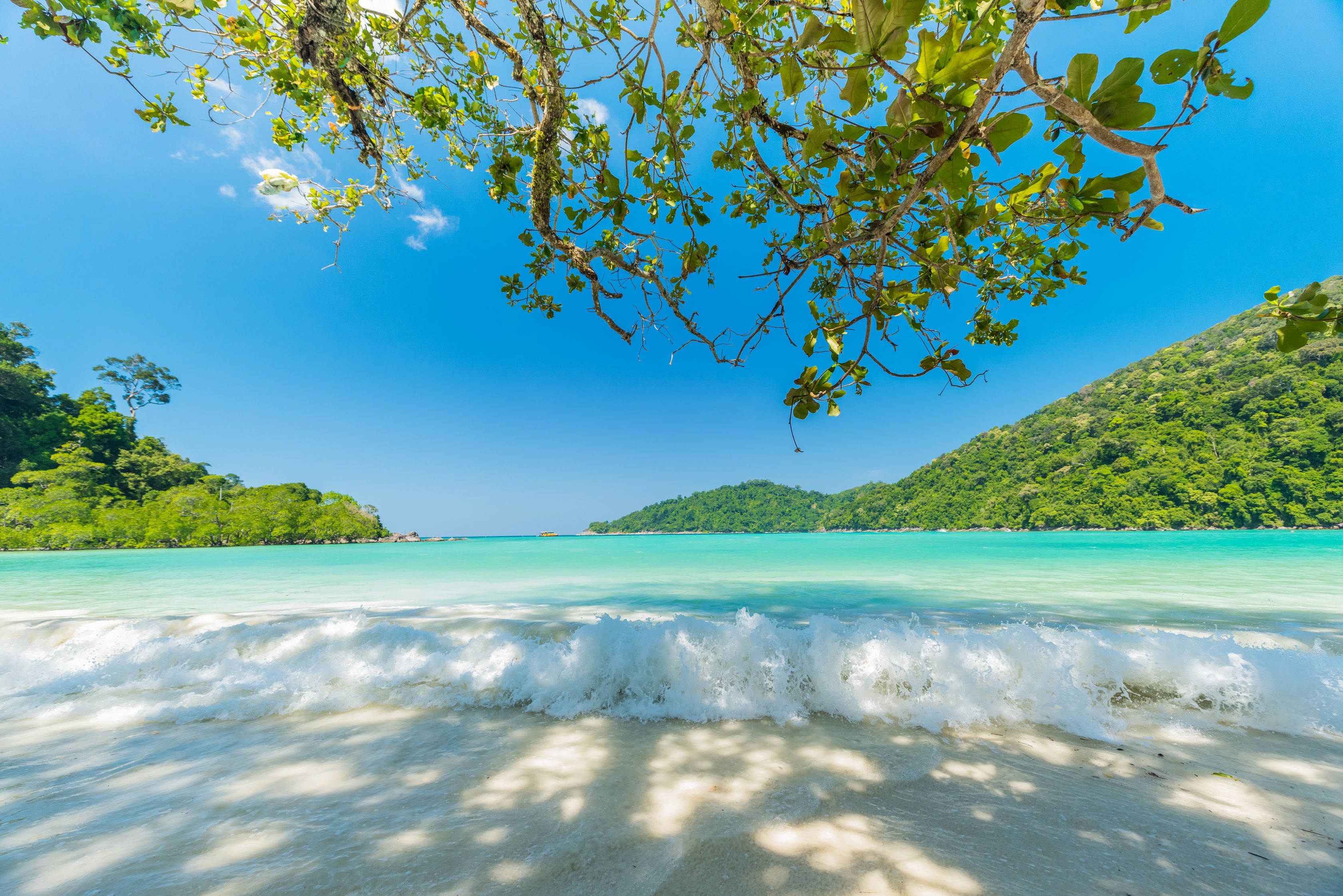 3360x2242 Wallpaper sea, beach, nature, tropics, stay, blue water for mobile and desktop, section природа, resolution 3360x2242