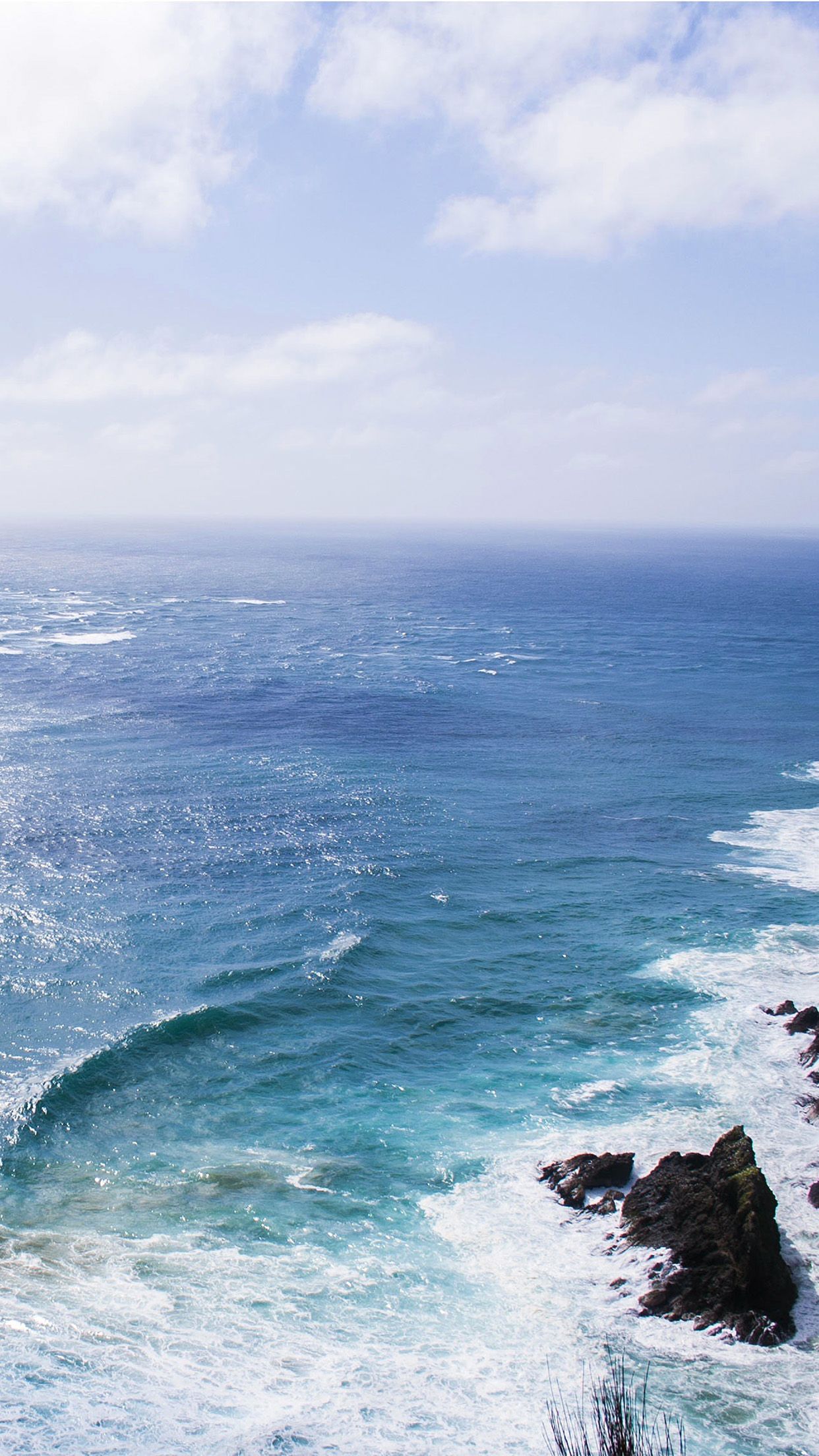 1242x2208 iPhone X wallpaper. nature sea blue wave ocean deep rock