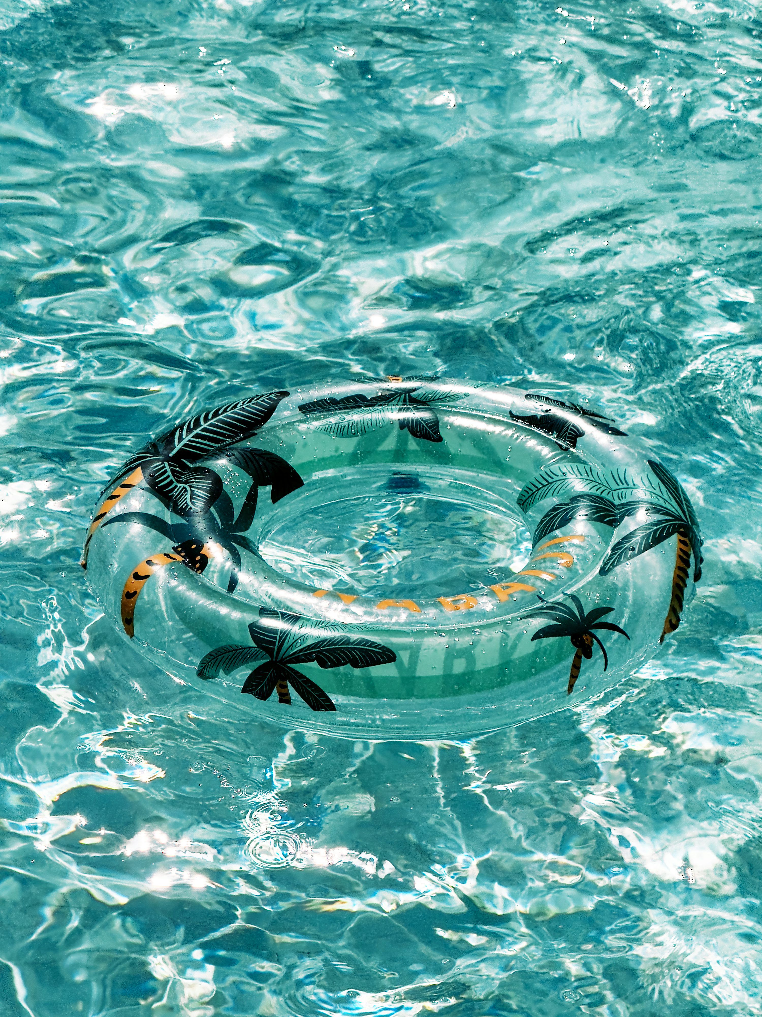 3000x4000 A life preserver floating in a pool of water photo