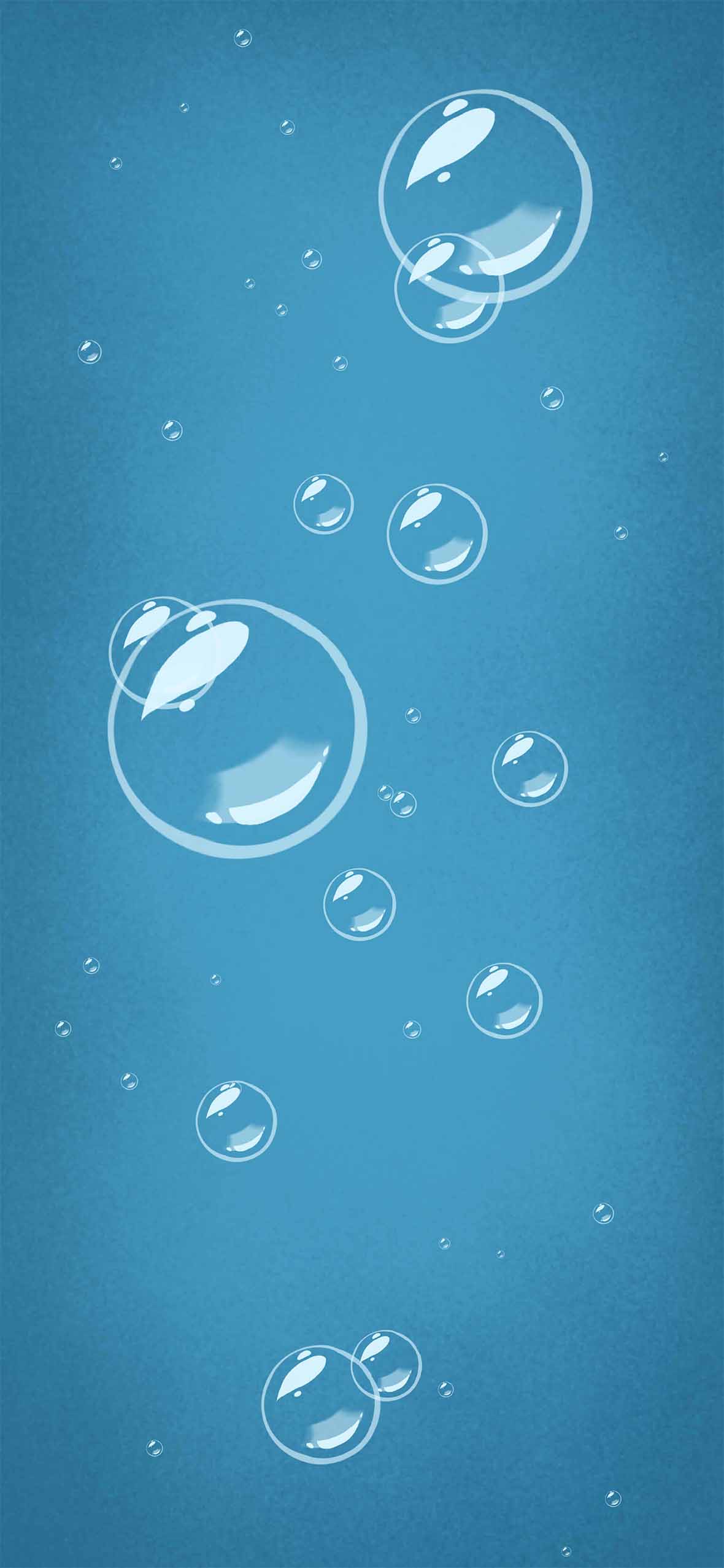 1180x2554 Aqua Bubble Float Wallpaper Blue Wallpaper HD