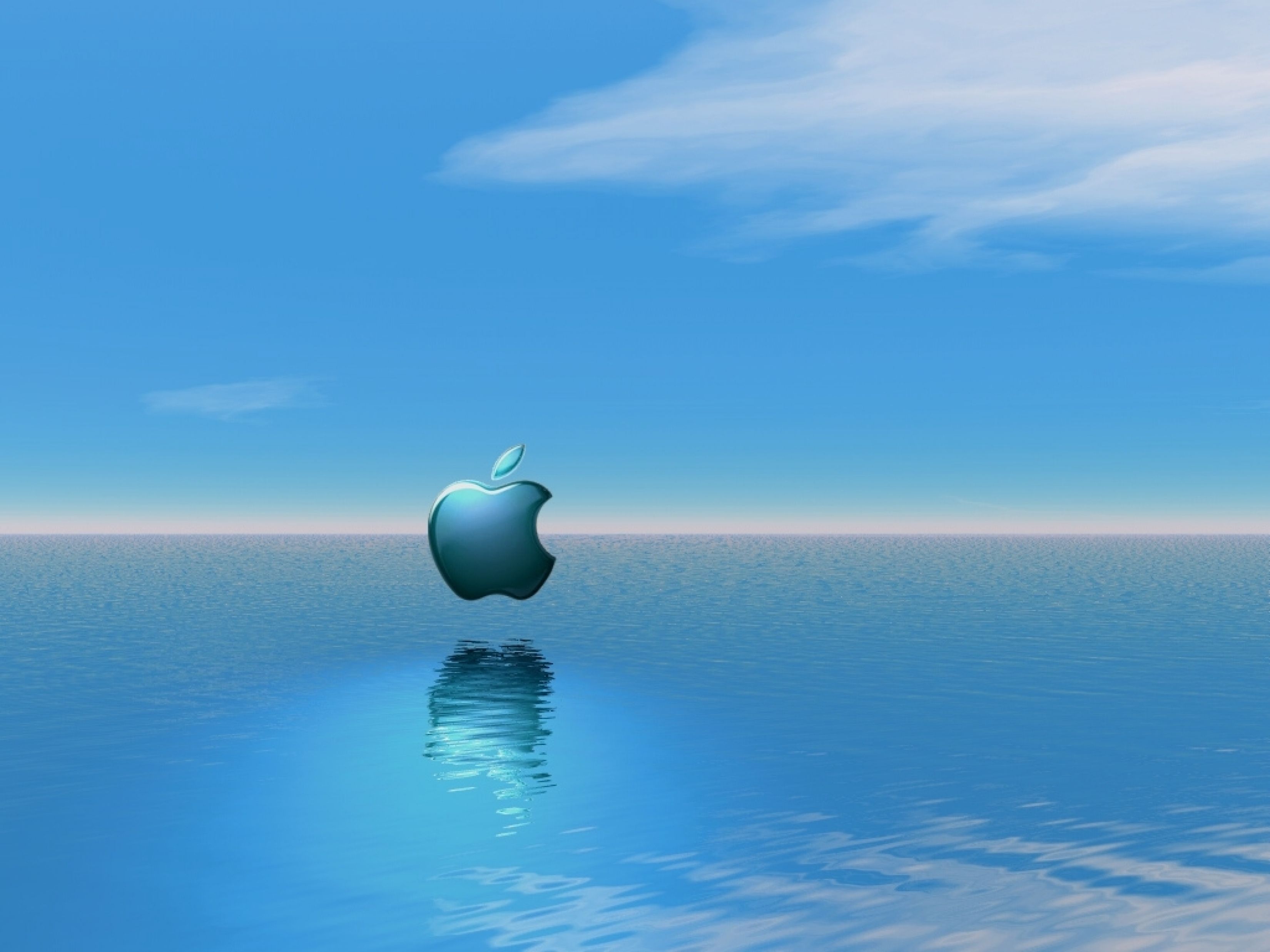 3300x2475 Apple Logo Floating Over Water 3D Rendered Popular