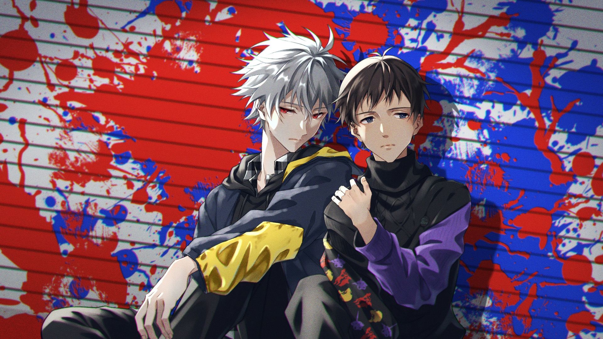 1920x1080 Anime Boy Friends Shinji Ikari And Kaworu Nagisa Neon Genesis HD Anime Wallpaper