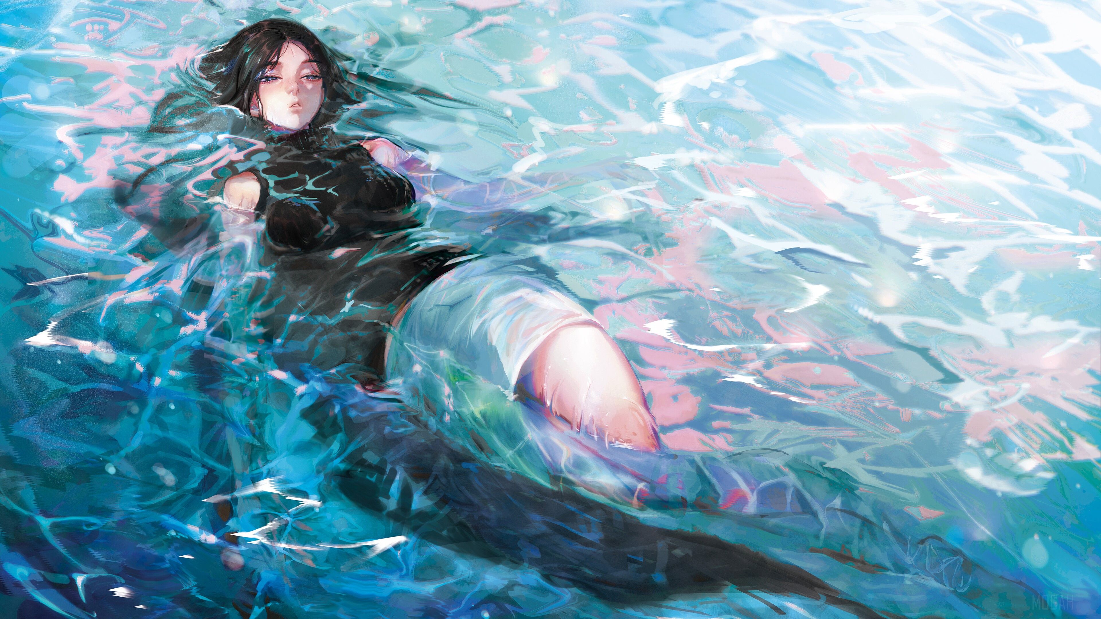 3840x2160 FLOATING IN THE WATER HD wallpaper