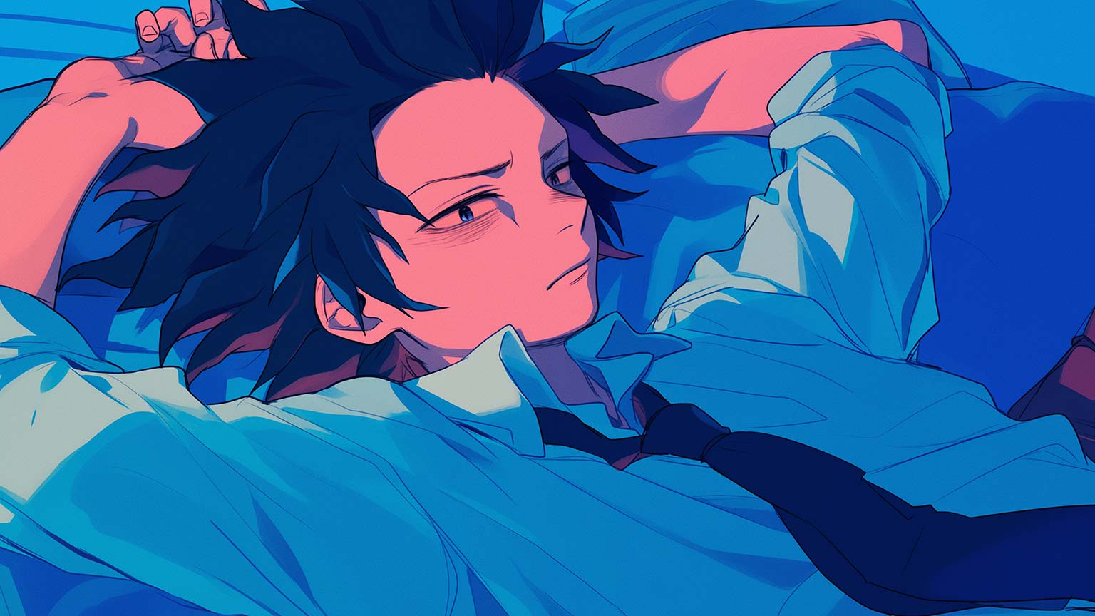 1536x864 Anime Boy Relaxing Desktop Wallpaper Wallpaper in 4K