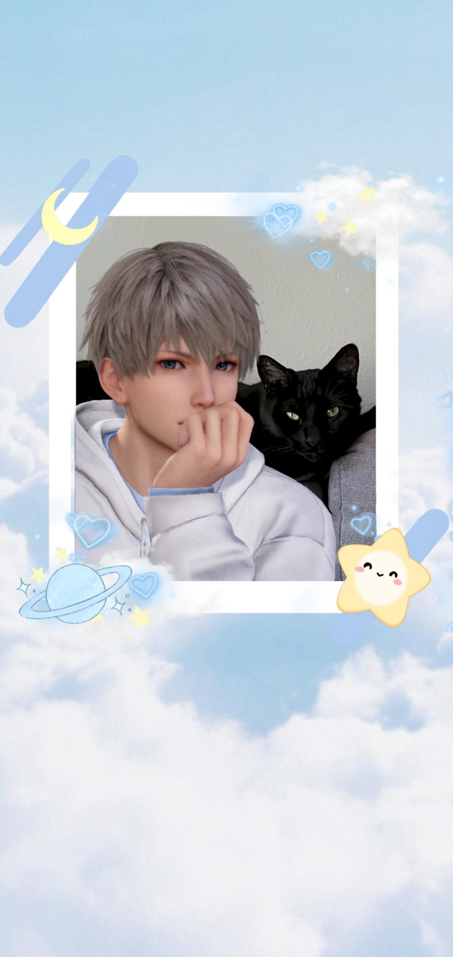 1440x3040 Has anyone else made wallpaper of them yet? This is Xavier with my cat. I also included the star from his sword tassel