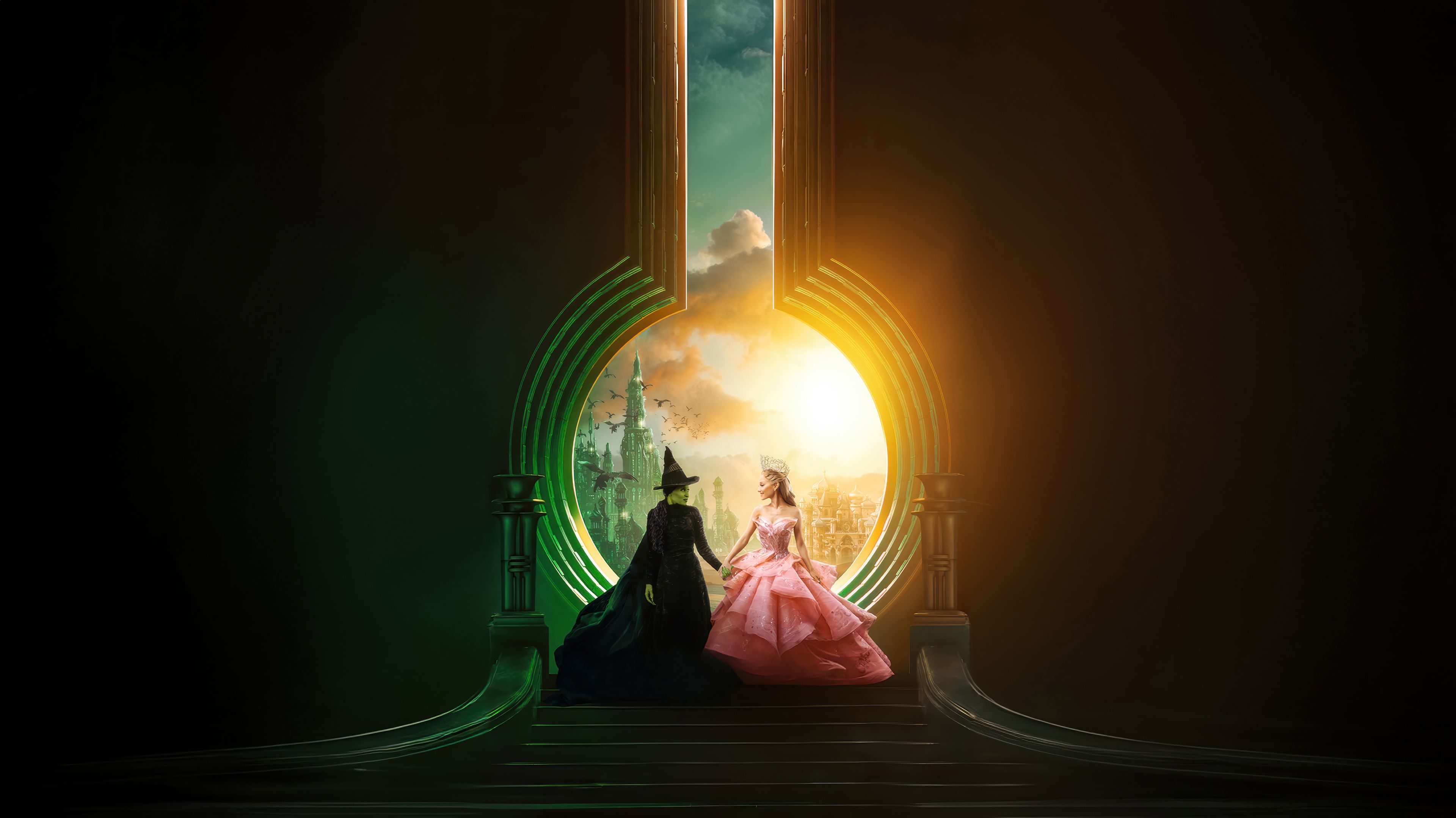 3840x2160 Wicked Movie 2024 Elphaba Galinda Wallpaper 4K HD PC a