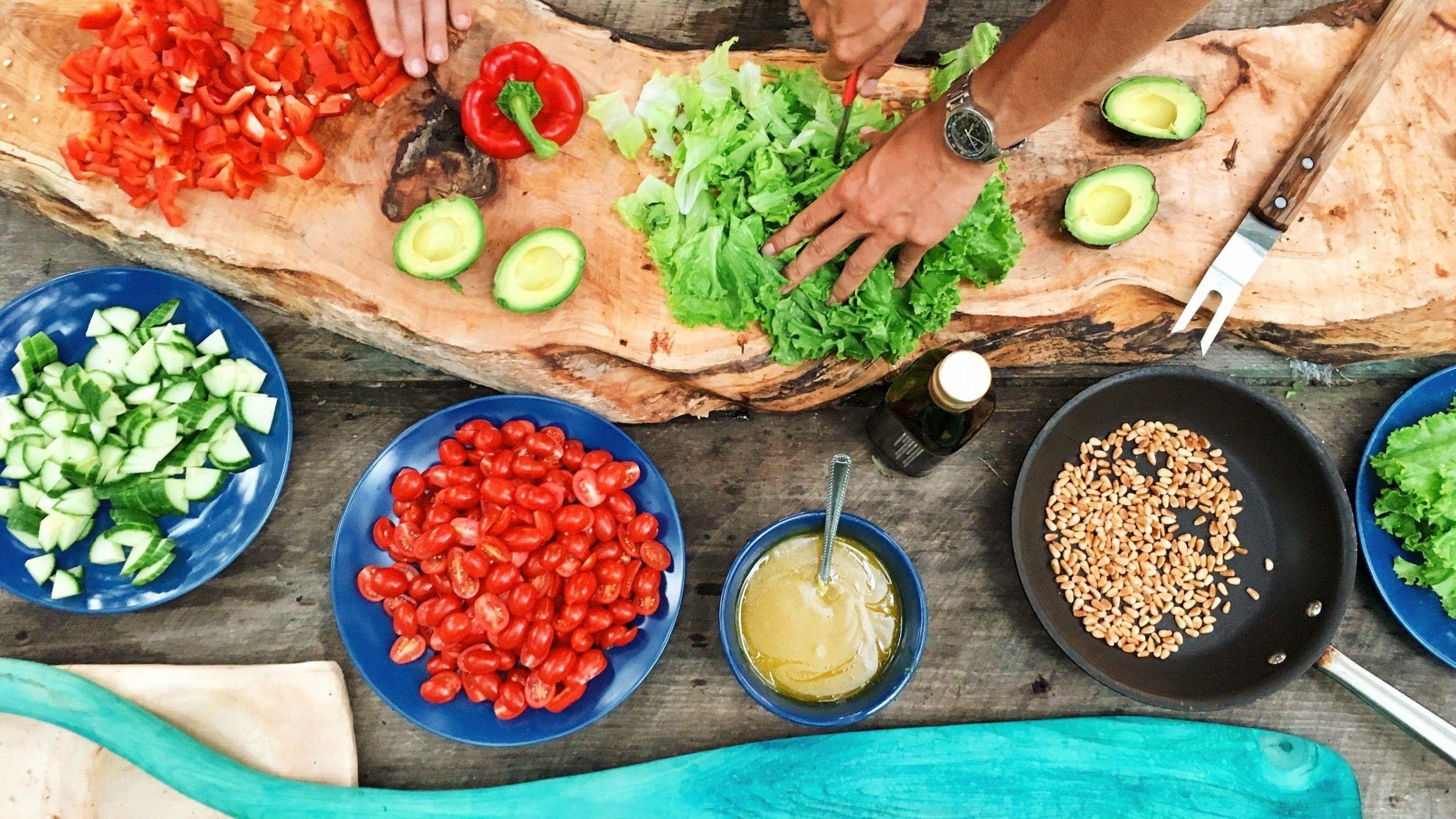 2560x1440 Download 2560x1440 Vegetables, Cooking, Spices, Top View, Cuisine