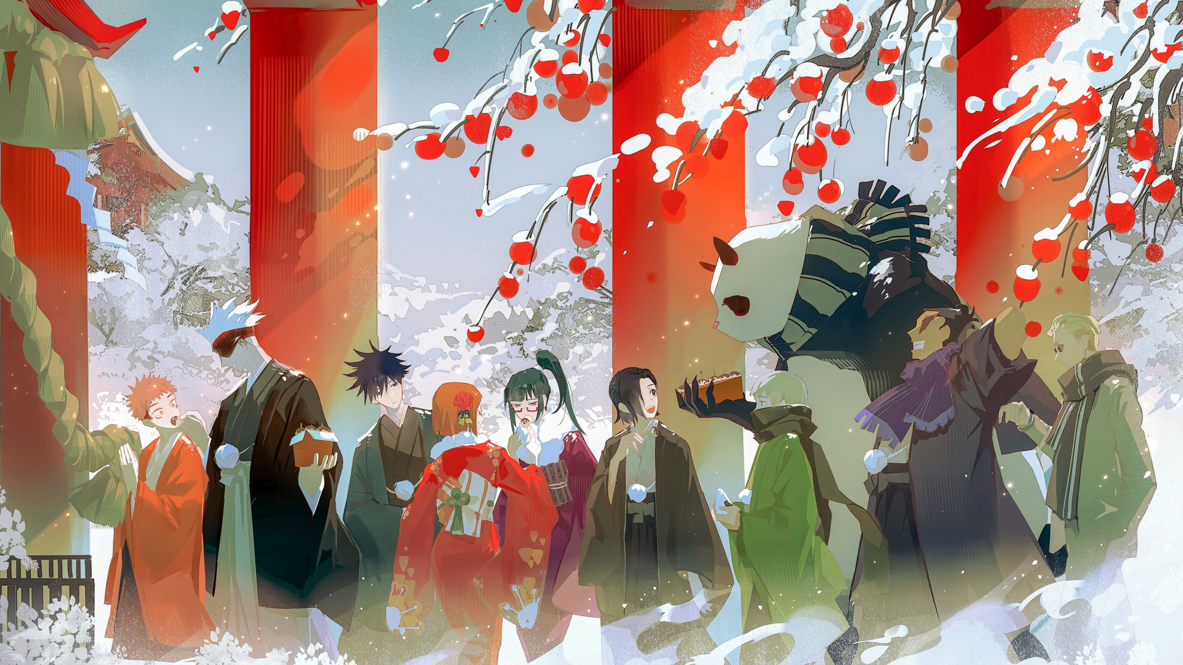 3840x2160 Jujutsu Kaisen Character Poster 5K Wallpaper
