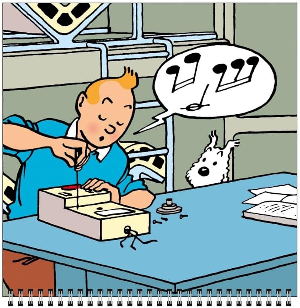 972x1000 Wandkalender Tim und Struppi 2024.: 9782874245329: Éditions Moulinsart: Office Products