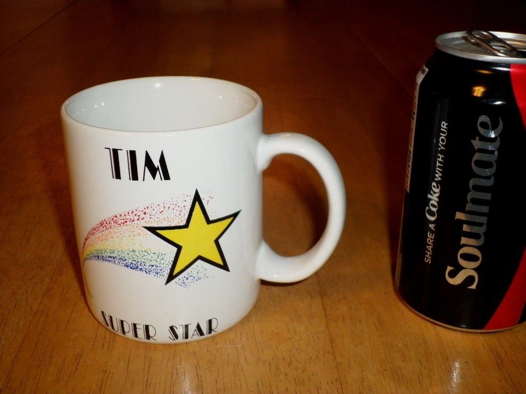1024x768 TIM - SUPER STAR [ NAME OF: TIM ], Ceramic Coffee Cup / Mug, Vintage