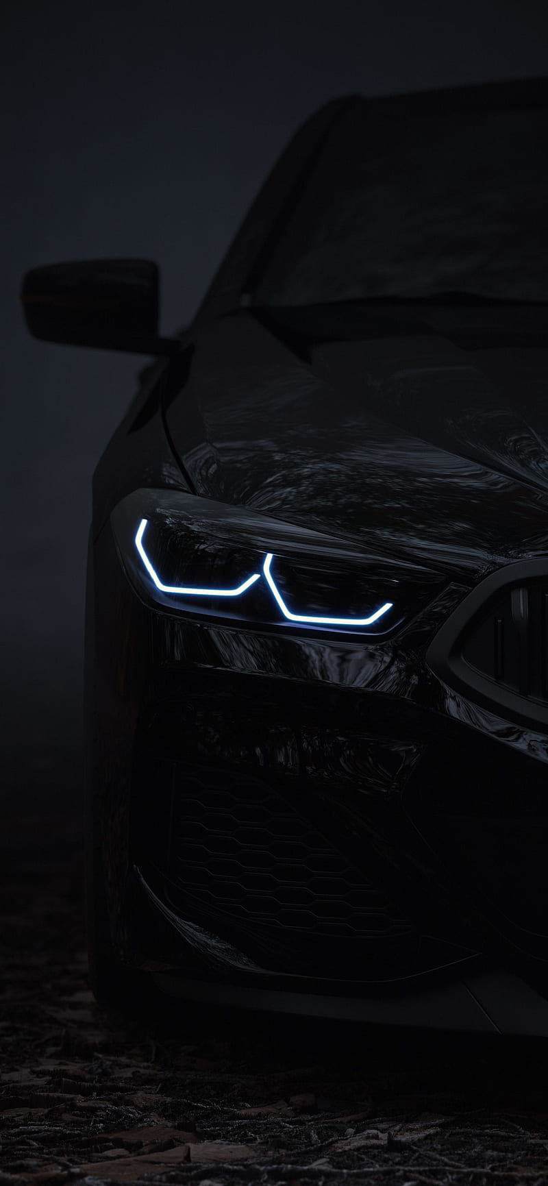 800x1731 BMW, black, car, class, engine, turbo, HD phone wallpaper