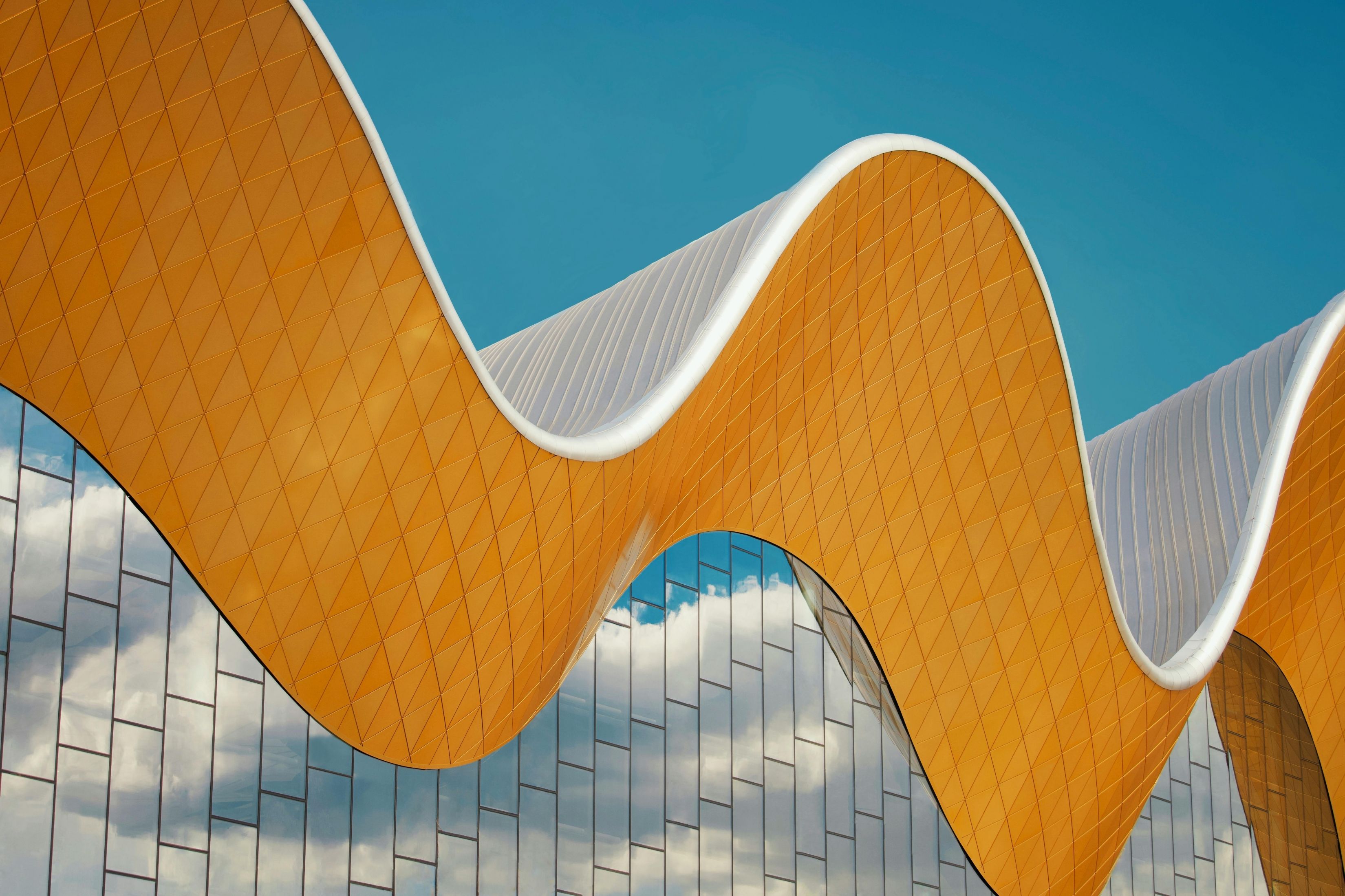 3300x2199 Unique Yellow Architecture 4K