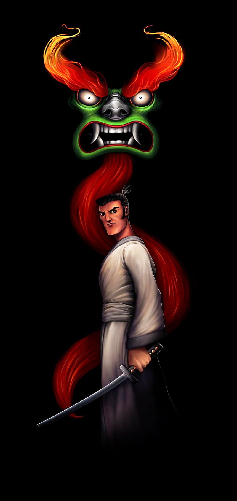 800x1689 Samurai, jack, HD phone wallpaper
