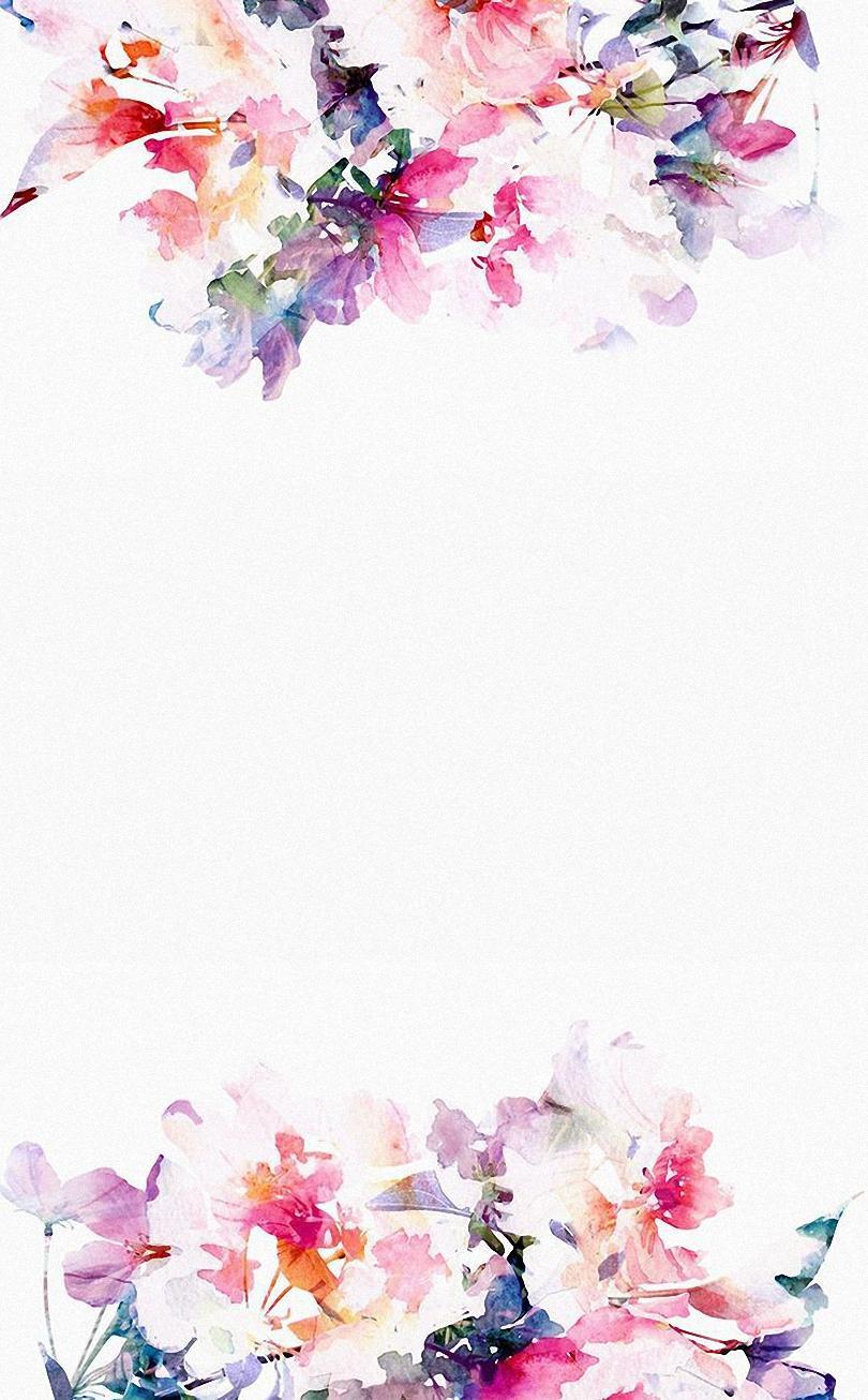 810x1306 Flowers Pink White Background Wallpaper Border