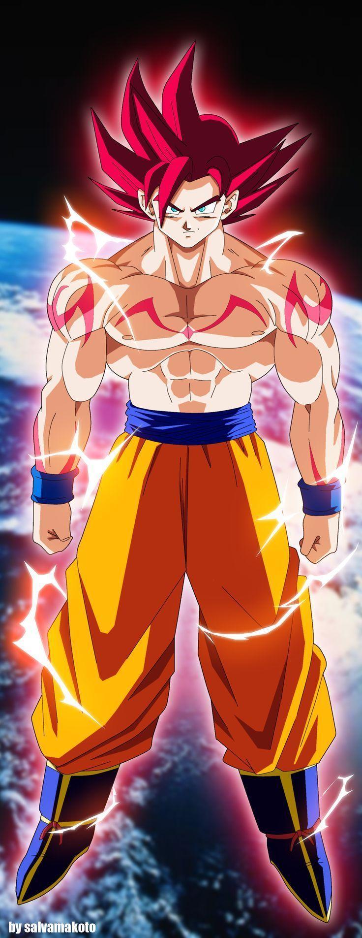 736x1905 Goku God Wallpaper