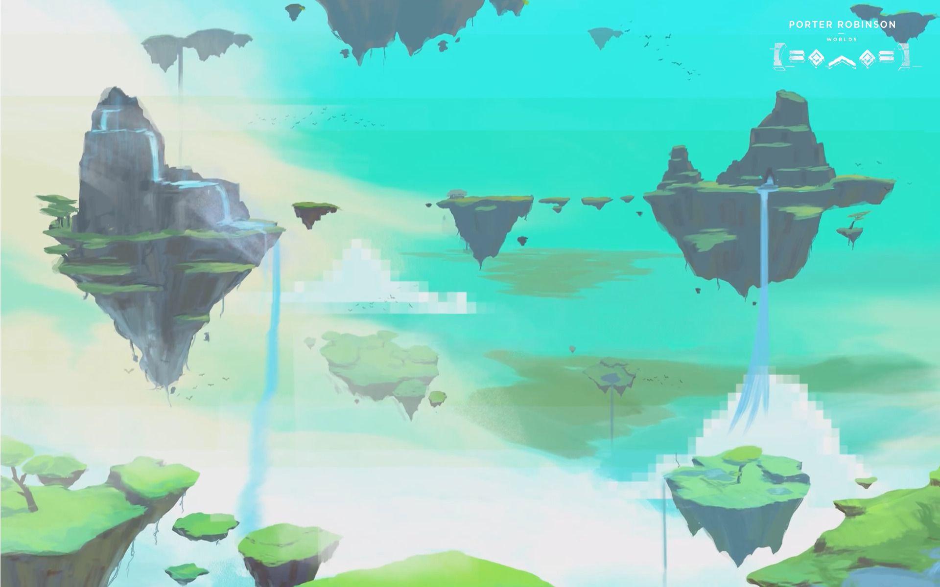 1920x1200 Porter Robinson, Drawing, Digital art, Floating island Wallpaper
