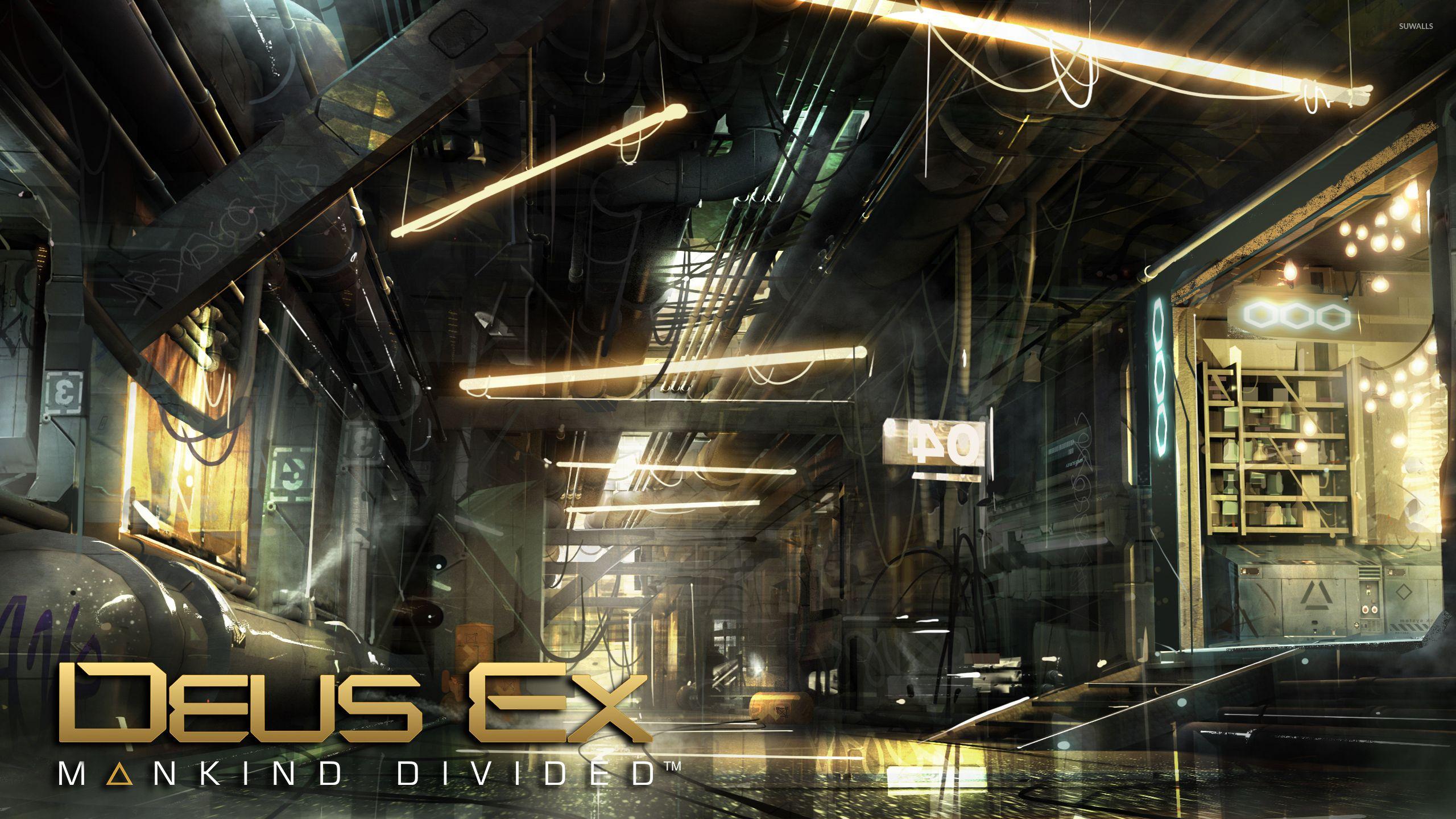 2560x1440 Warehouse in Deus Ex: Mankind Divided wallpaper wallpaper