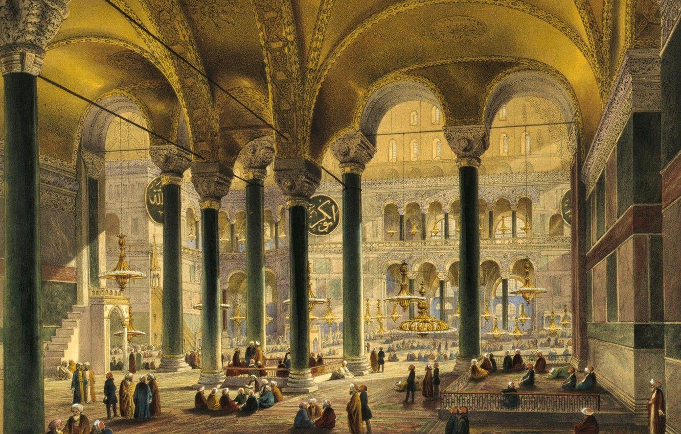 1332x850 Wallpaper interior, mosque, Museum, Istanbul, Turkey, Hagia Sophia