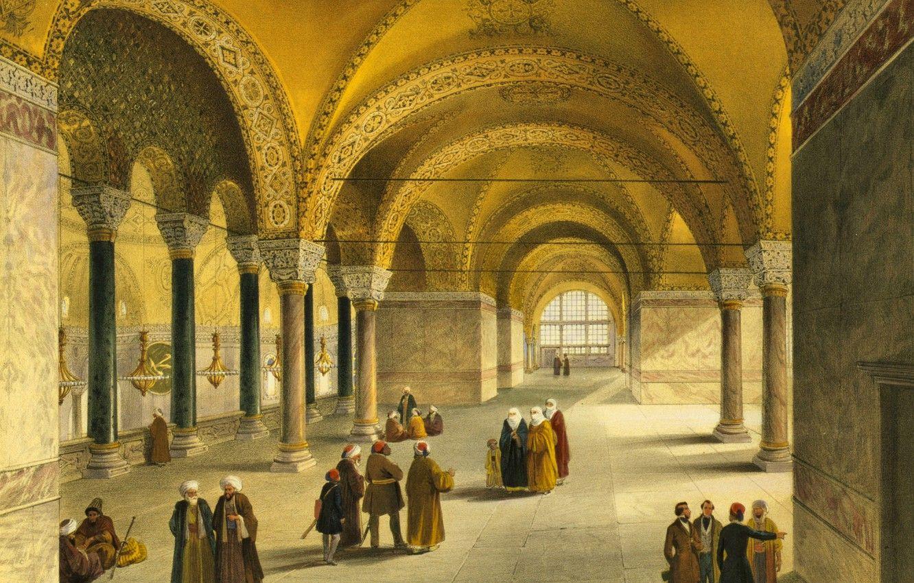 1332x850 Wallpaper interior, mosque, Museum, Istanbul, Turkey, Hagia Sophia