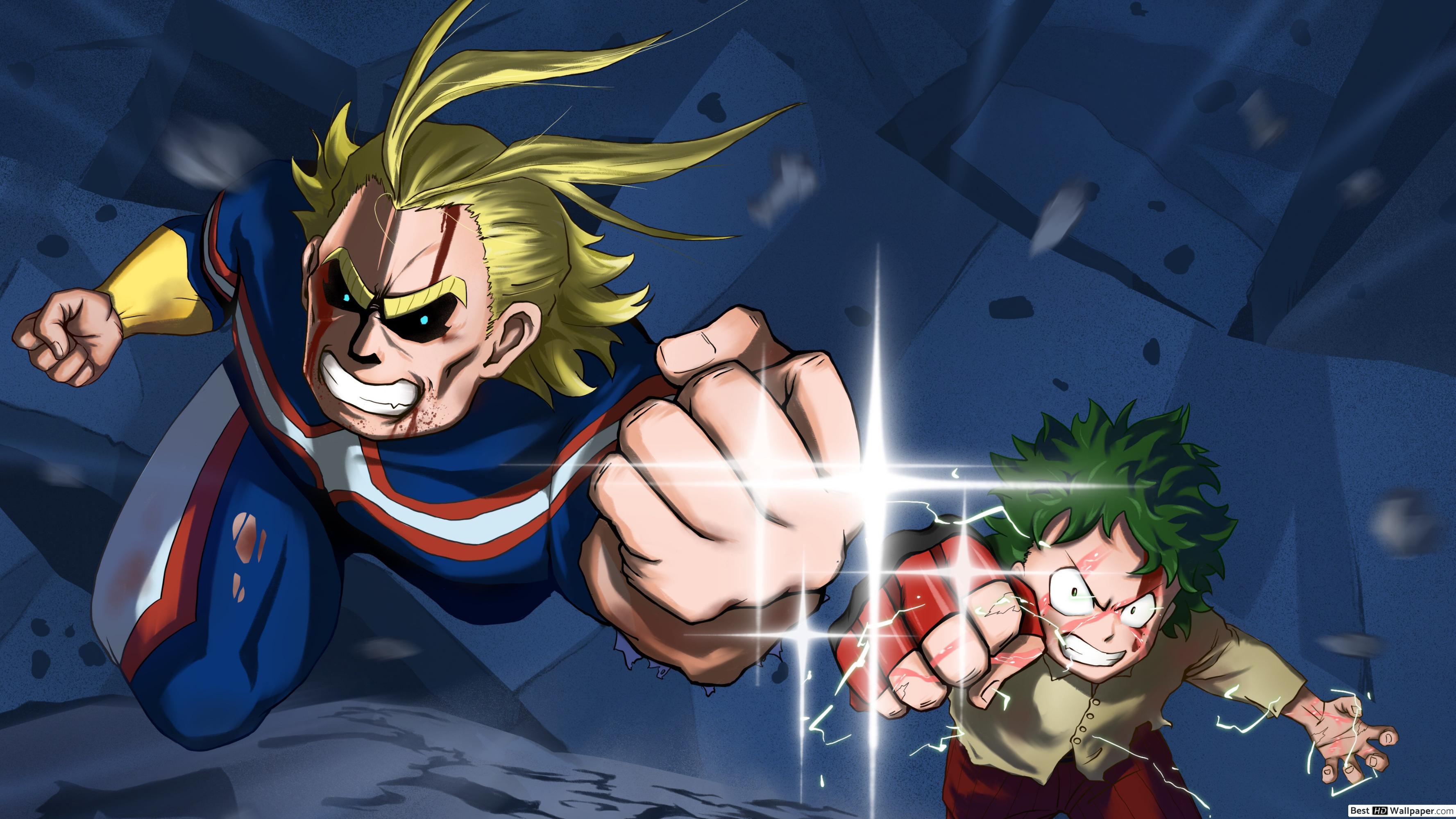 3554x1999 My Hero Academia Two Heroes Might & Izuku Midoriya HD