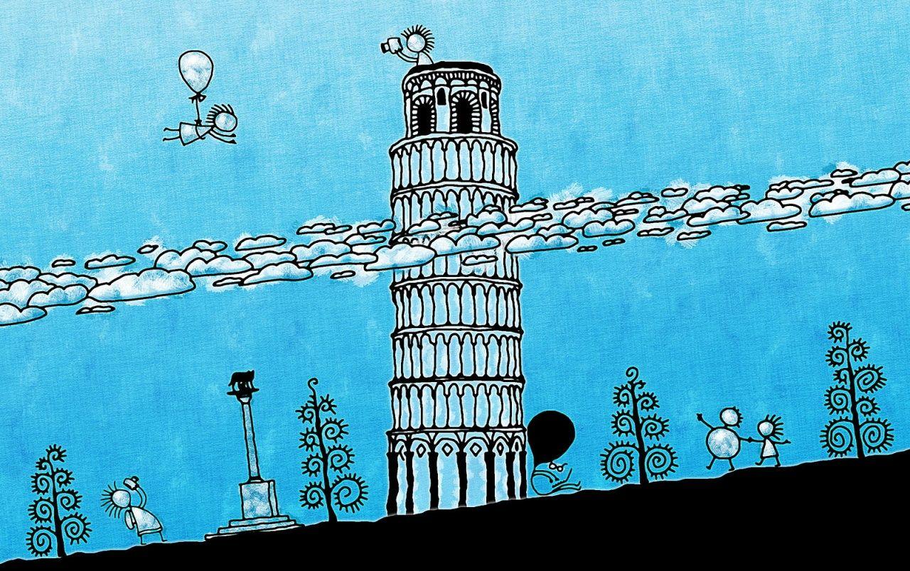 1280x804 Pisa tower illustration wallpaper. Pisa tower illustration stock
