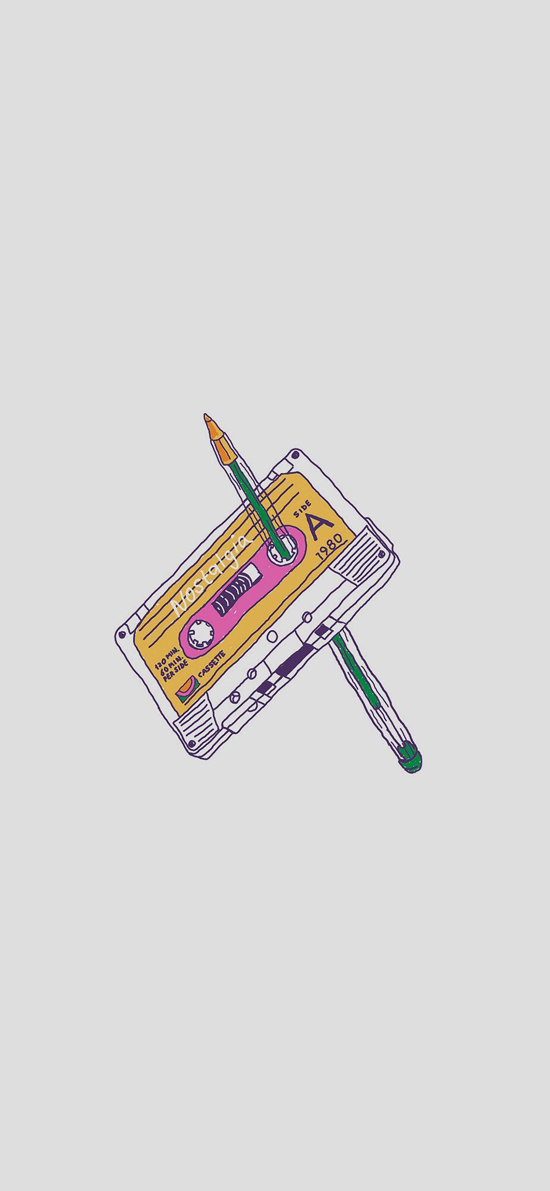 1125x2436 iPhoneXpapers tape old illust minimal