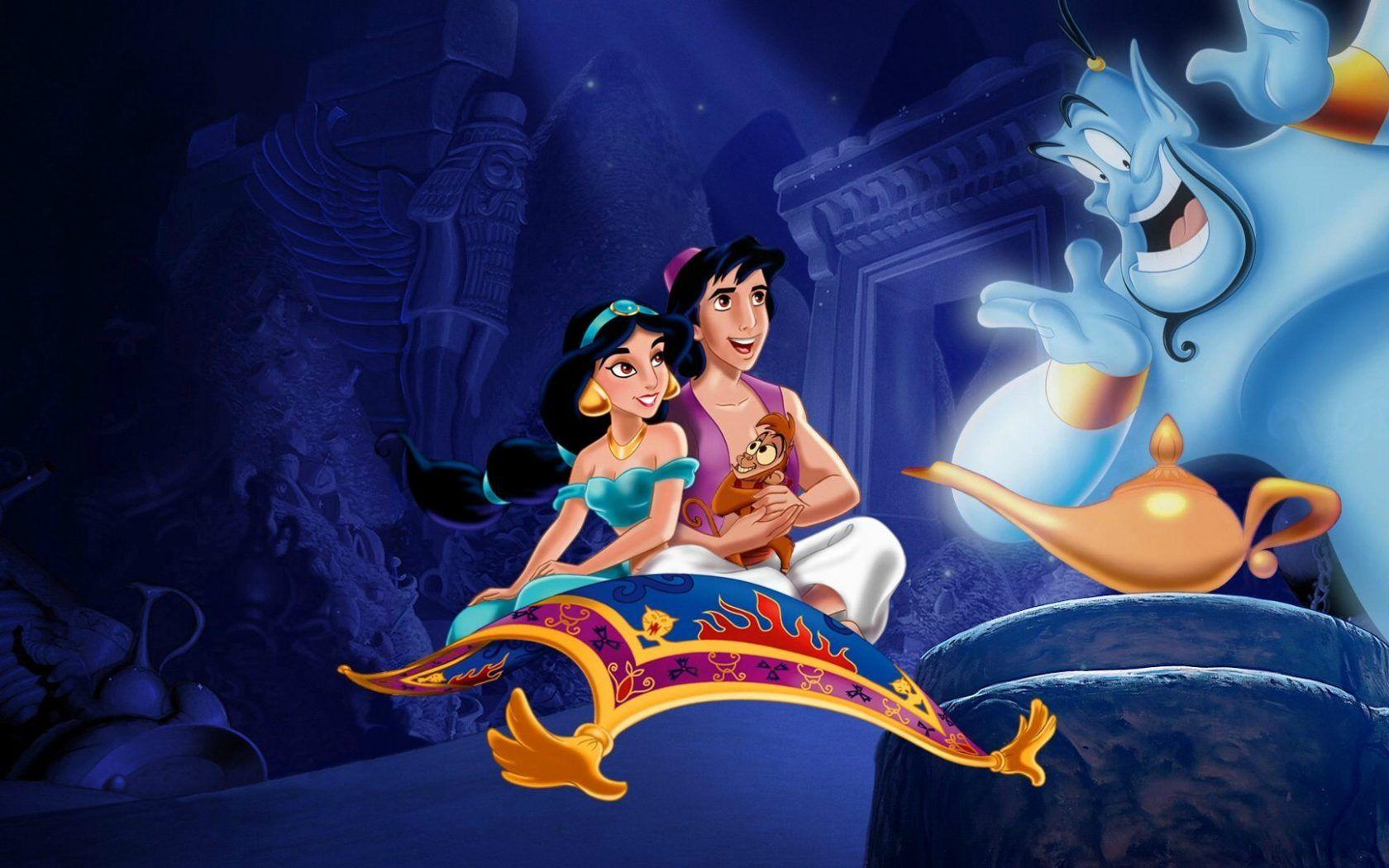 1680x1050 Monkey Abu Aladdin And Jasmine Flying Carpet Disney Film Desktop