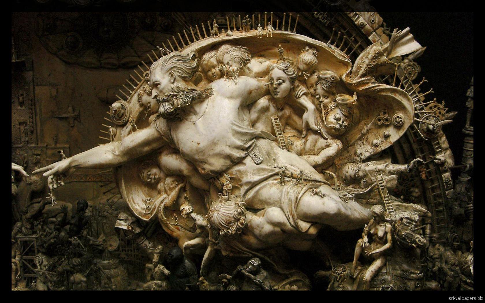 1680x1050 kris, Kuksi, Art, Sculptures, Dark Wallpaper HD / Desktop