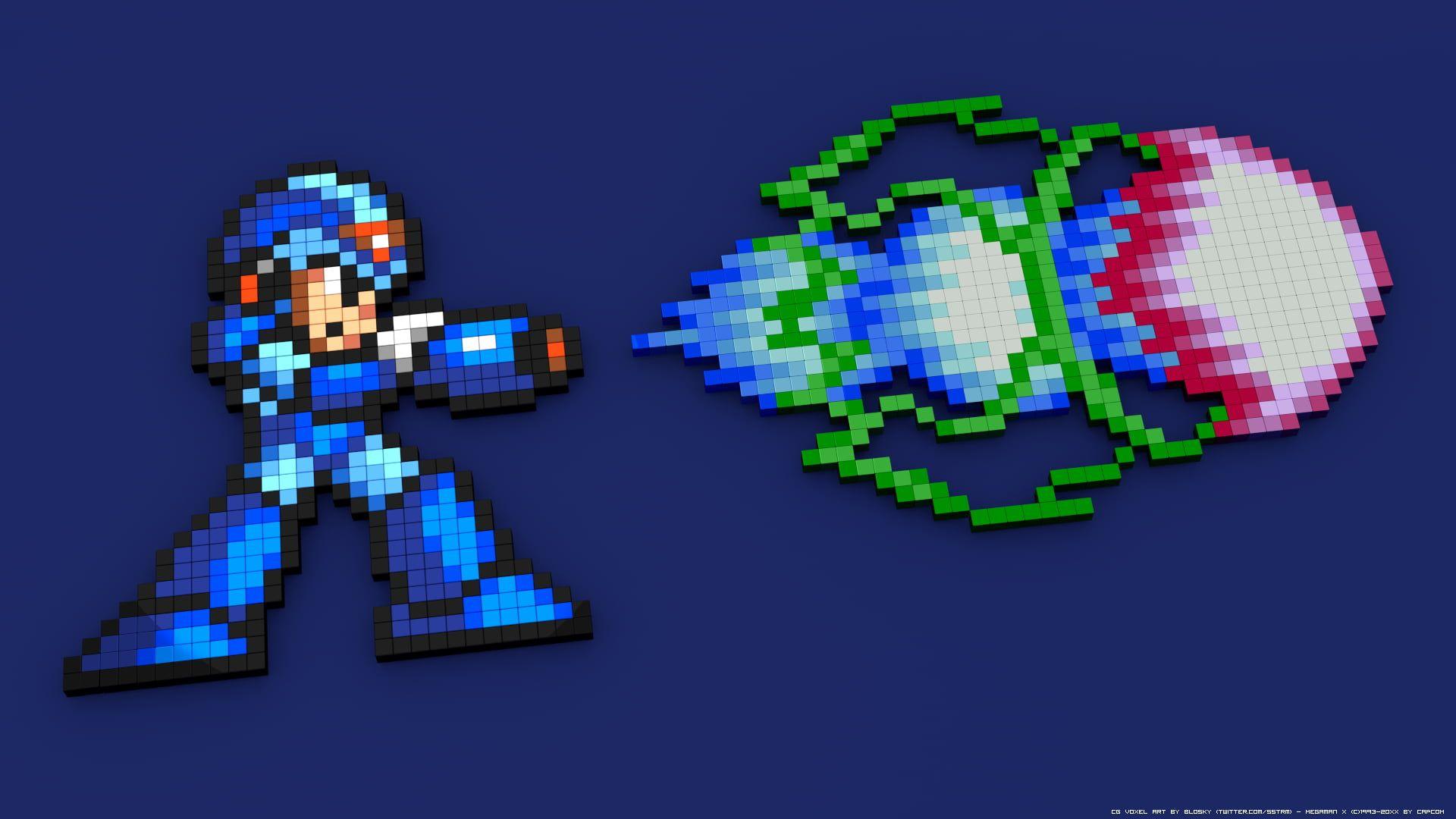 1920x1080 Megaman Illustration, Megaman X, 16 Bit, 8 Bit, Pixelated HD