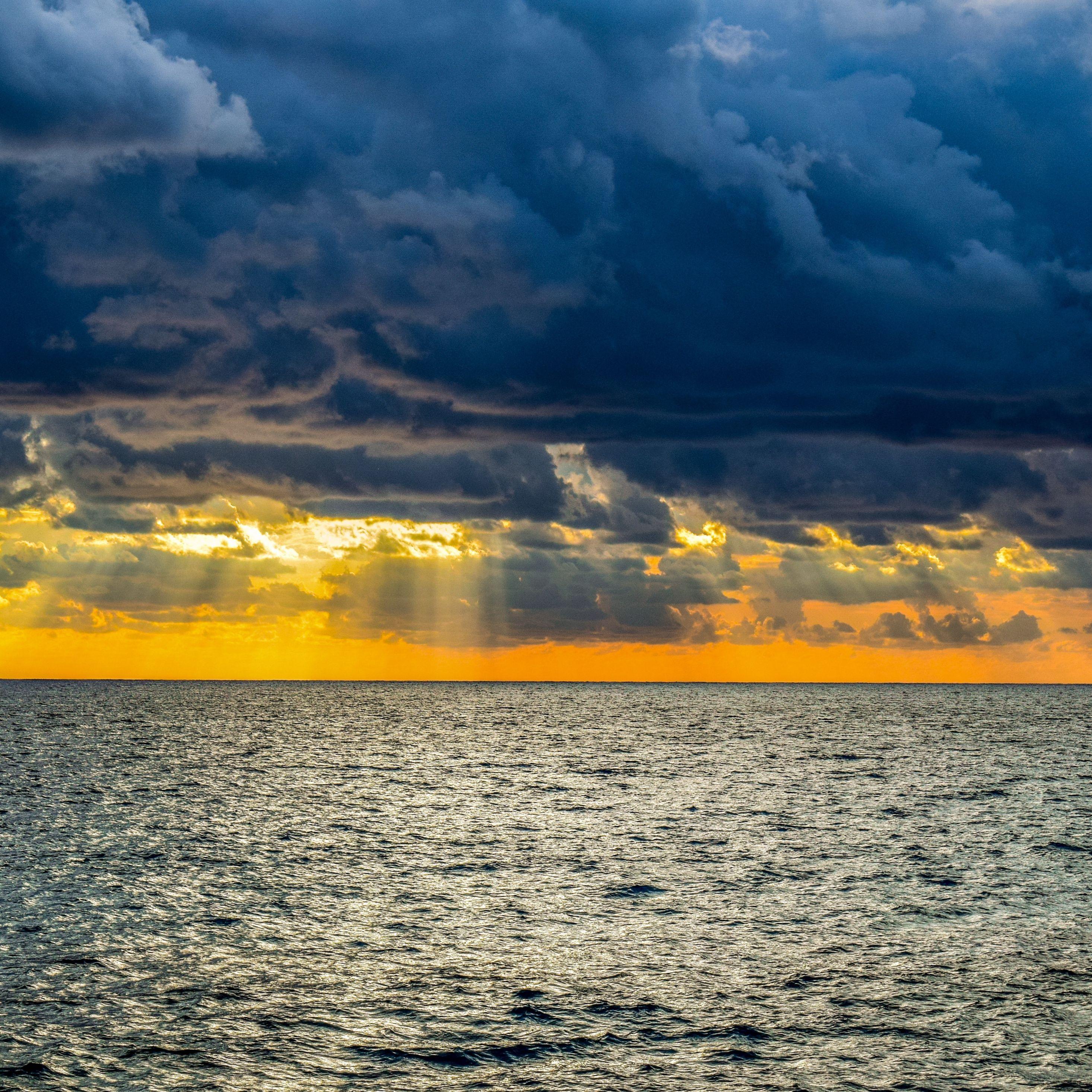 2932x2932 Storm, Clouds, Surface Of Ocean, Wallpaper Clouds