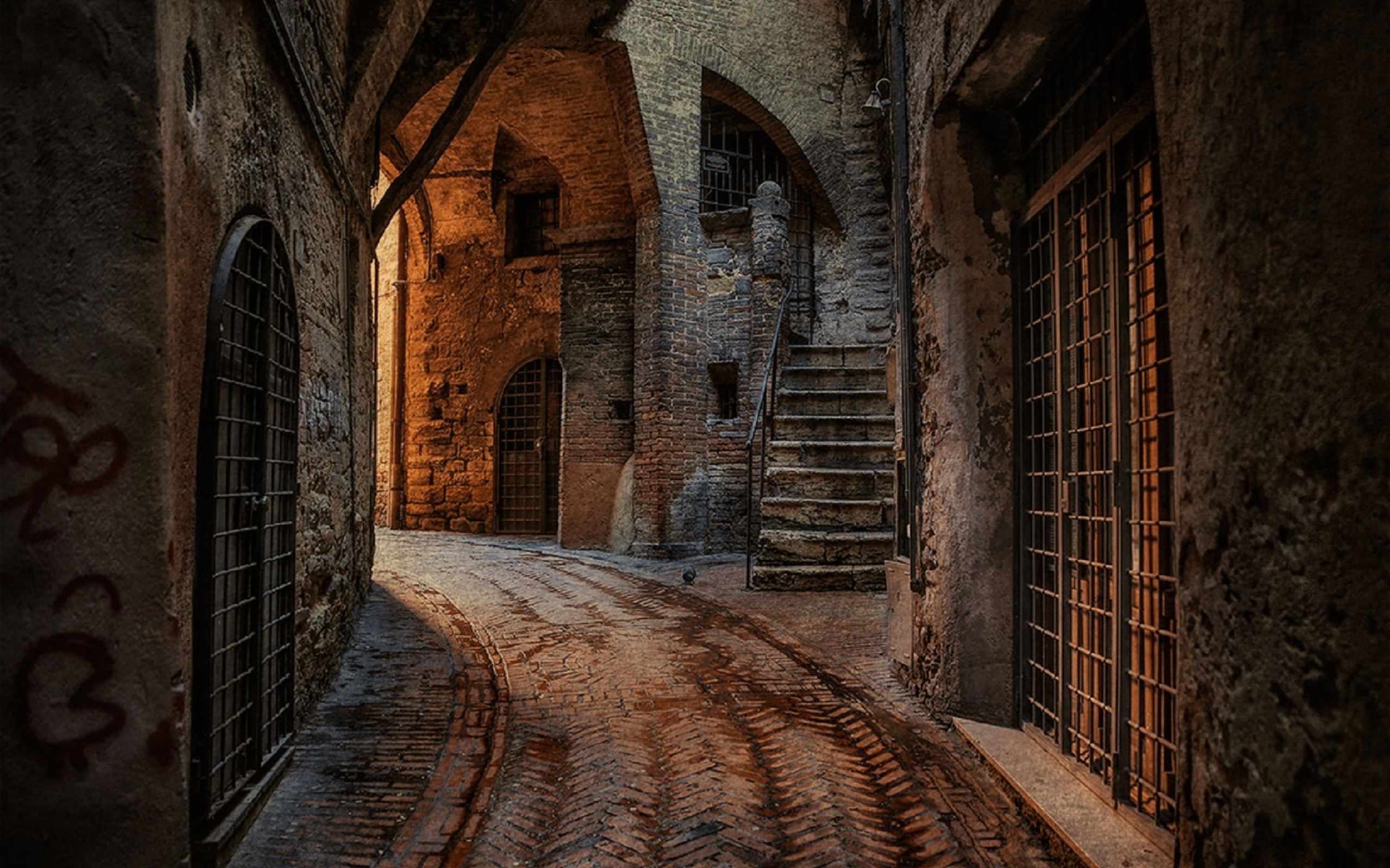2560x1600 Download 2560x1600 perugia, italy, old houses, paved narrow street