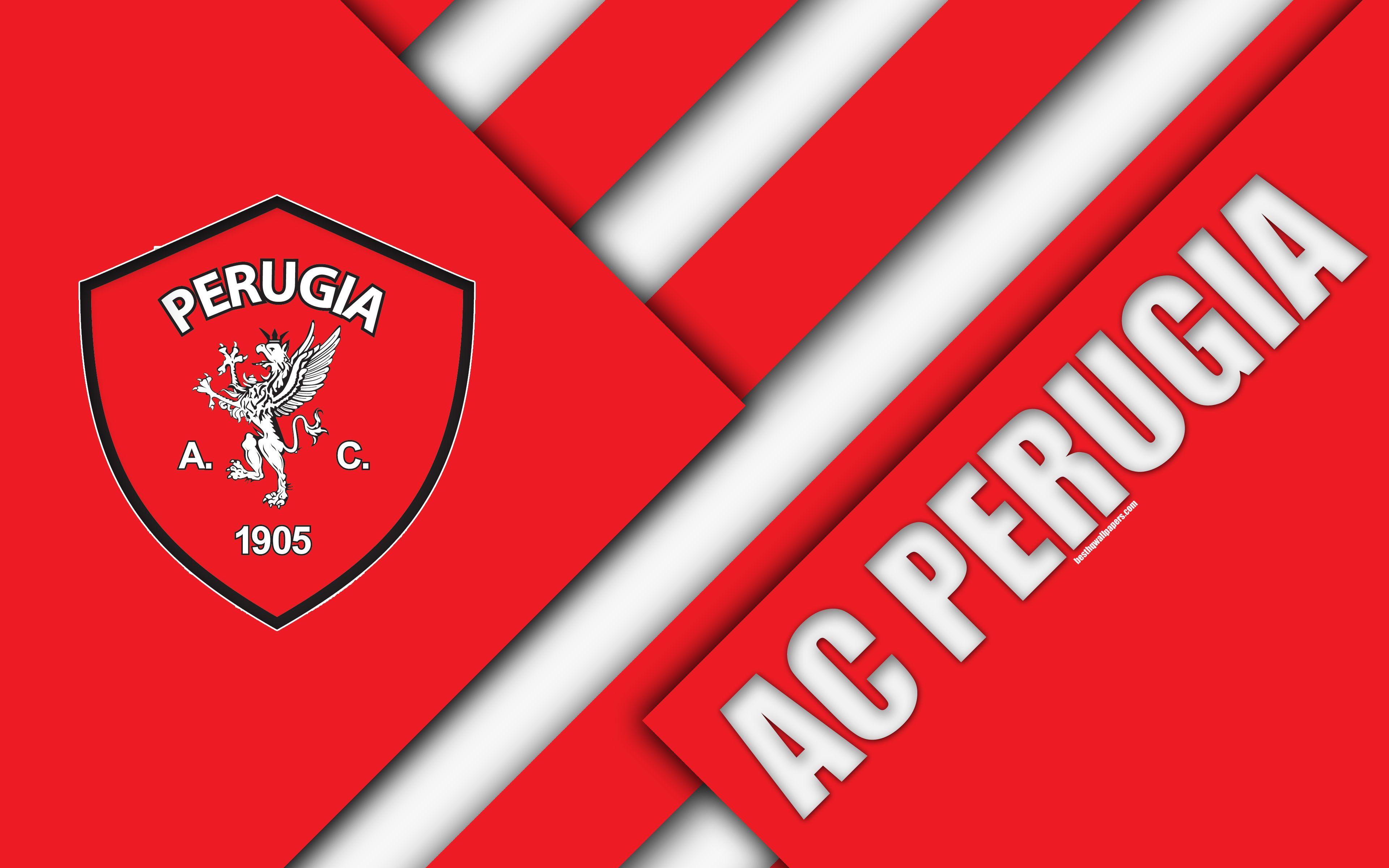 3840x2400 Download wallpaper AC Perugia Calcio, 4k, material design