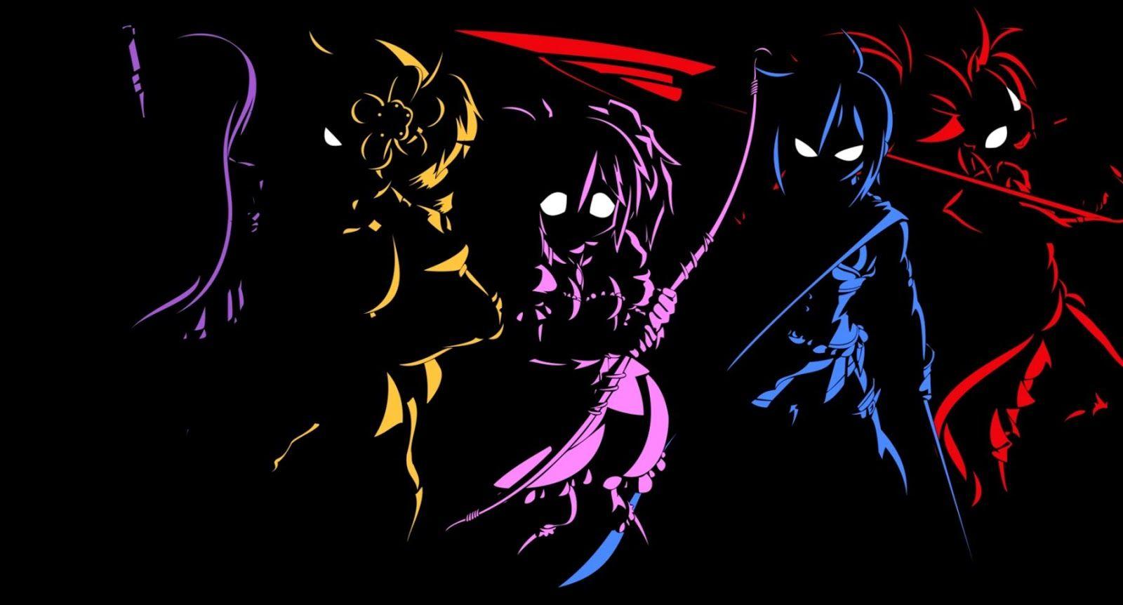 1600x862 Anime Characters Outline Black Wallpaper Widescreen. Wallpaper