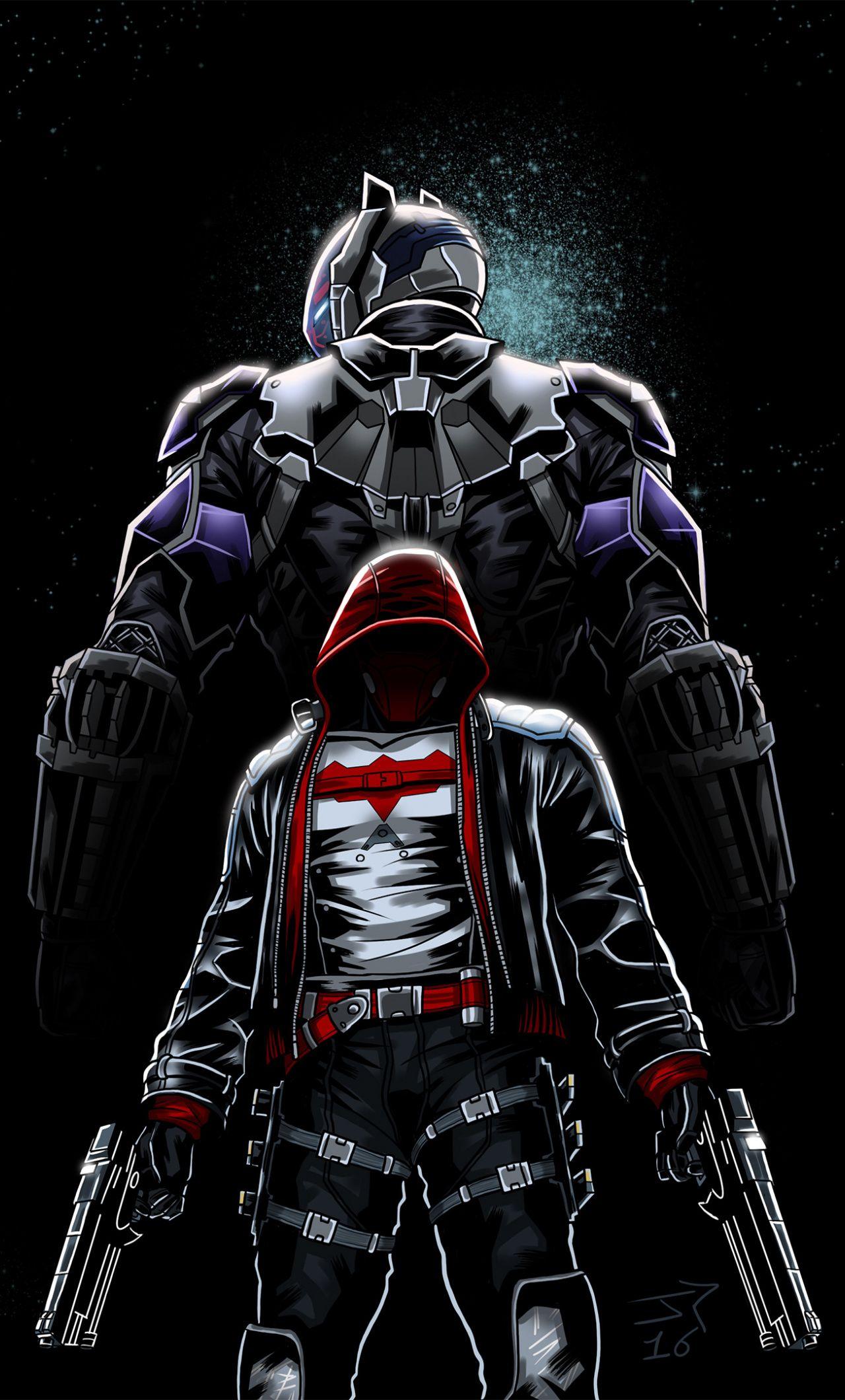 1280x2120 Download Red hood, dark knight, batman, artwork wallpaper, 1280x iPhone 6 Plus