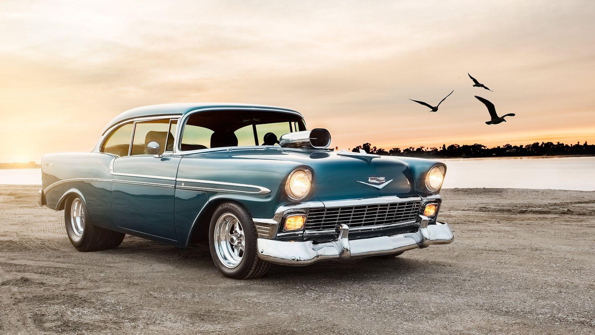 1920x1080 Download 1920x1080 HD Wallpaper chevrolet old school car beach