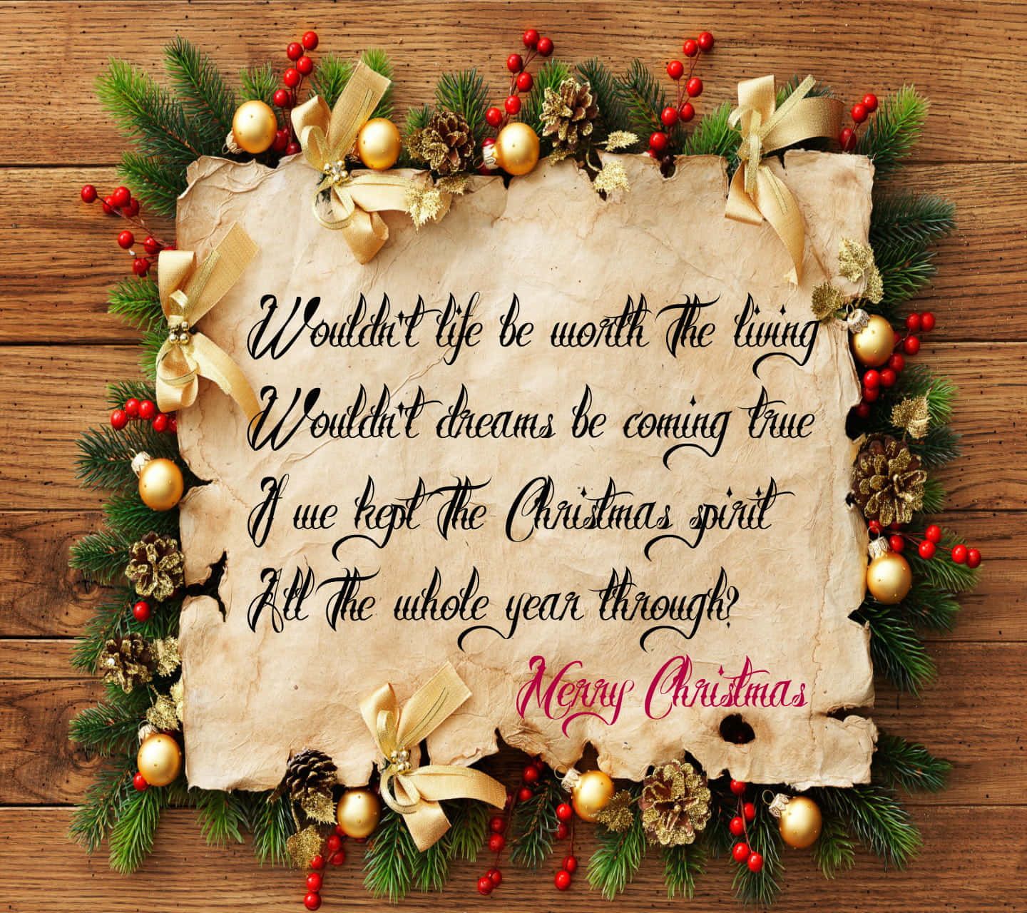 1440x1280 Christmas Quote Wallpaper