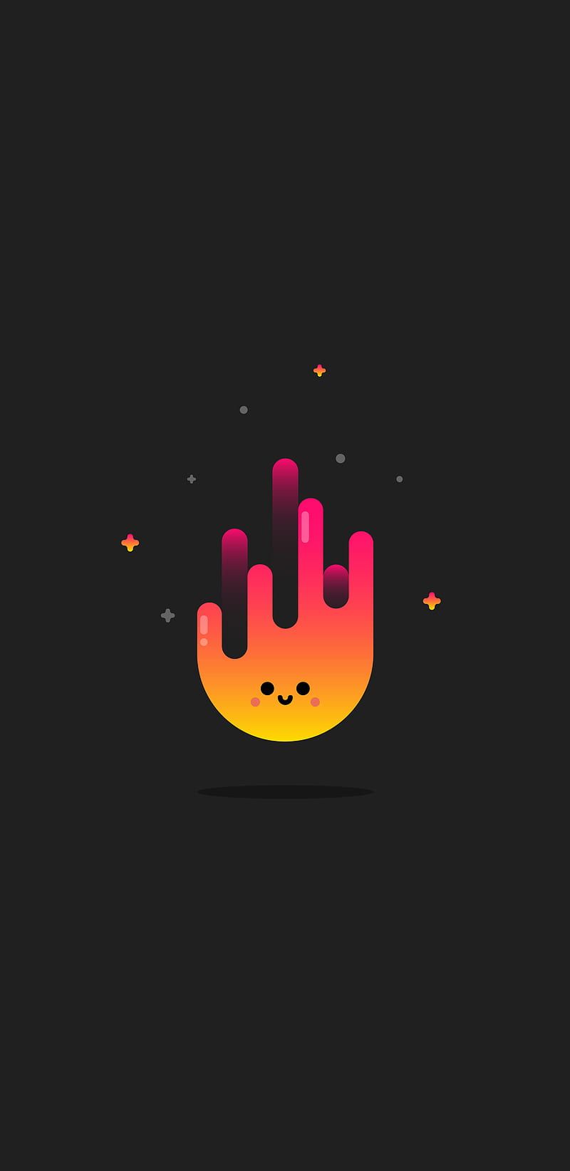 800x1644 Fire Minimalist, dark, black, minimal, flat, HD phone wallpaper