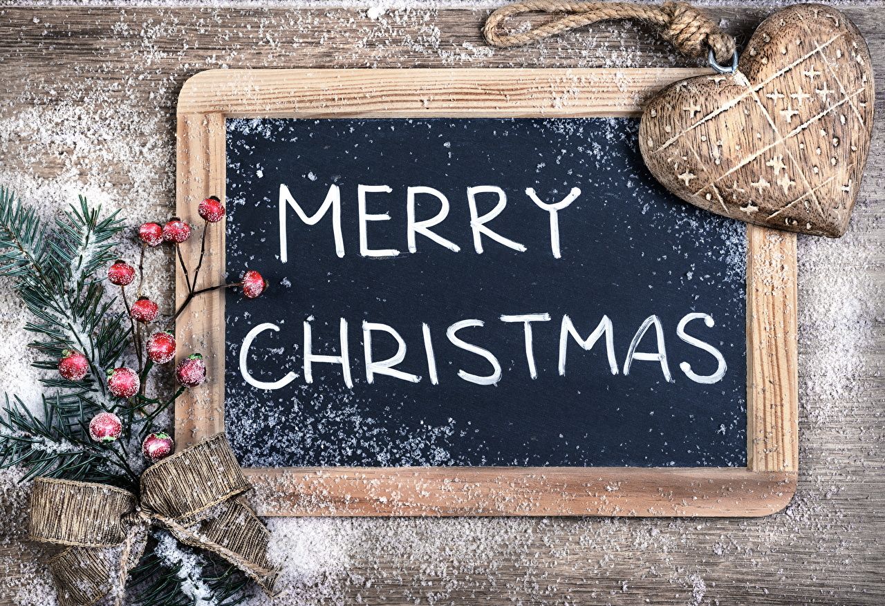 1280x877 Desktop Wallpaper Christmas English Heart Snow lettering Berry