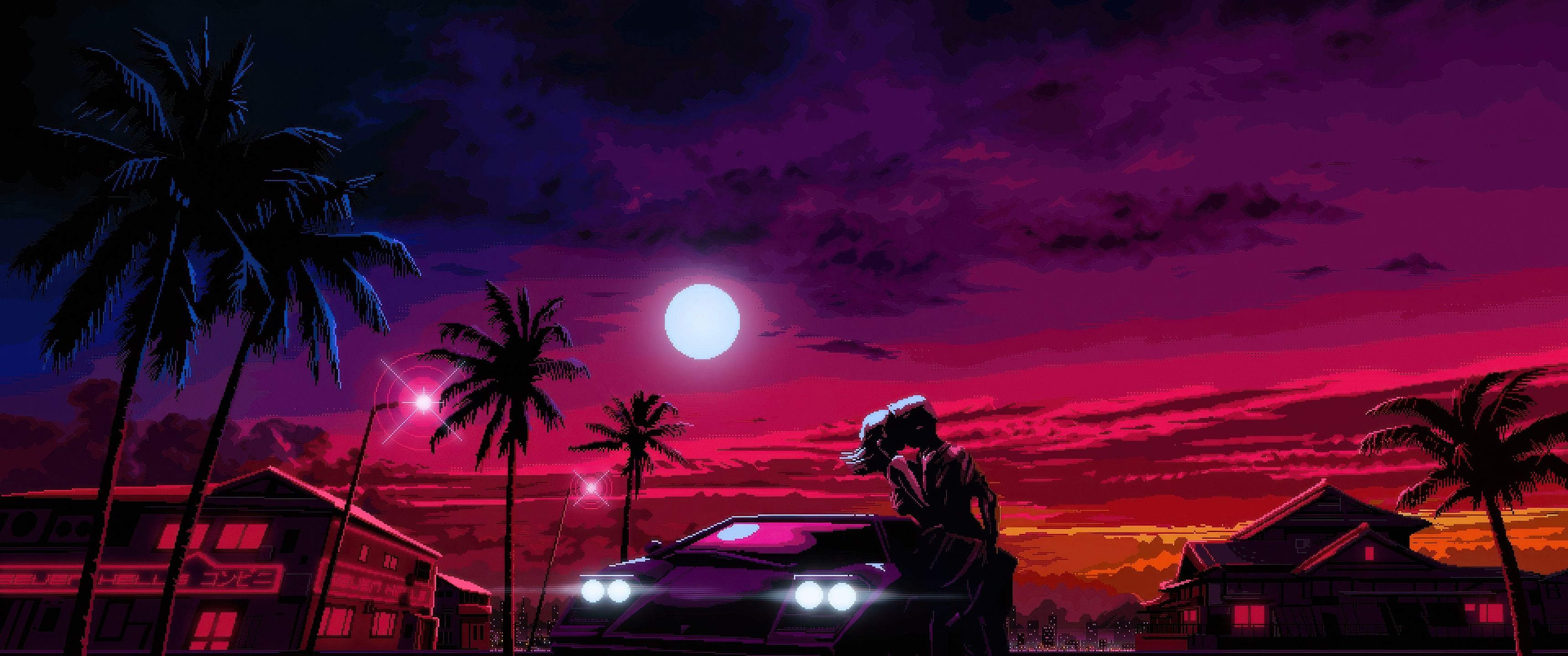 3440x1440 Lovers Pixel Art UltraWide Quad HD 1440P , HD 4k Wallpaper, Image, Background, Photos and Picture