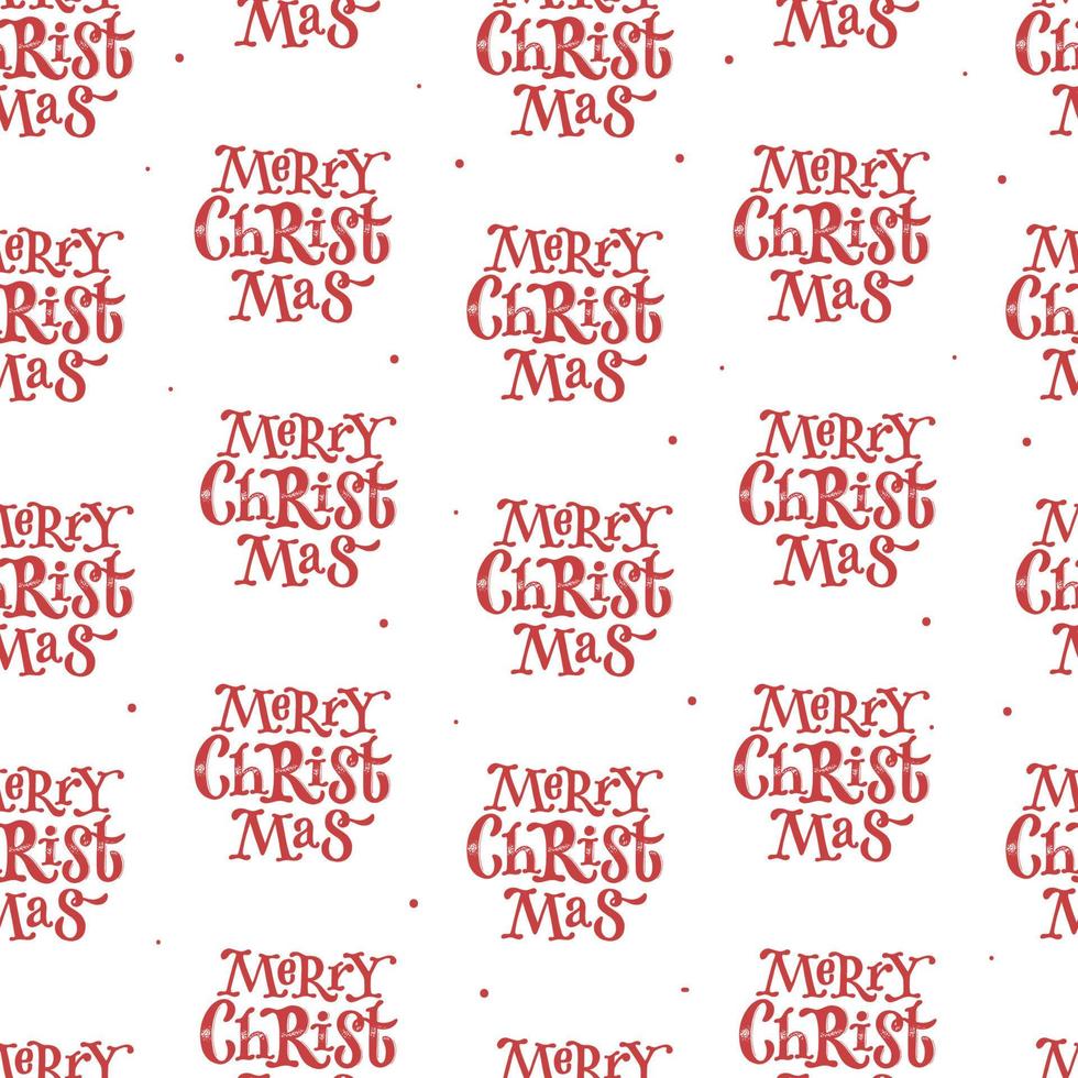 980x980 Christmas seamless pattern with lettering quotes 'Merry Christmas' on white background. Good for prints, wrapping paper, scrapbooking, wallpaper, sublimation, stationary, etc. EPS 10