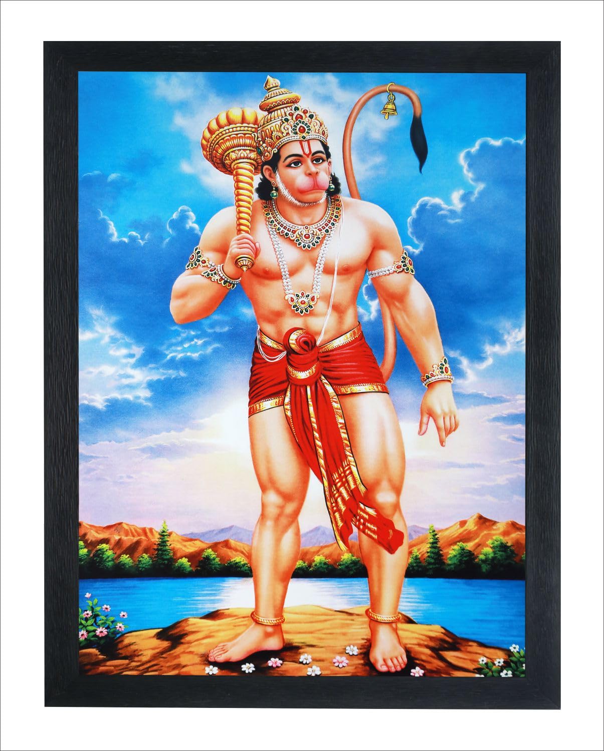 1205x1500 IT SOLUTIONs Bajrangbali Hanuman Wall Photo frame Wall Decoration Photo Frame, Painting Framed Wallpaper for Walls, Painting for Room, Wall Art frames for Home, Office, Bedroom. (14 * 20) : Amazon.in: Home & Kitchen