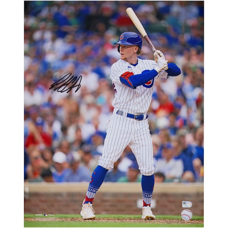 900x900 Pete Crow Armstrong Chicago Cubs Autographed 16 X 20 White Stance Photograph